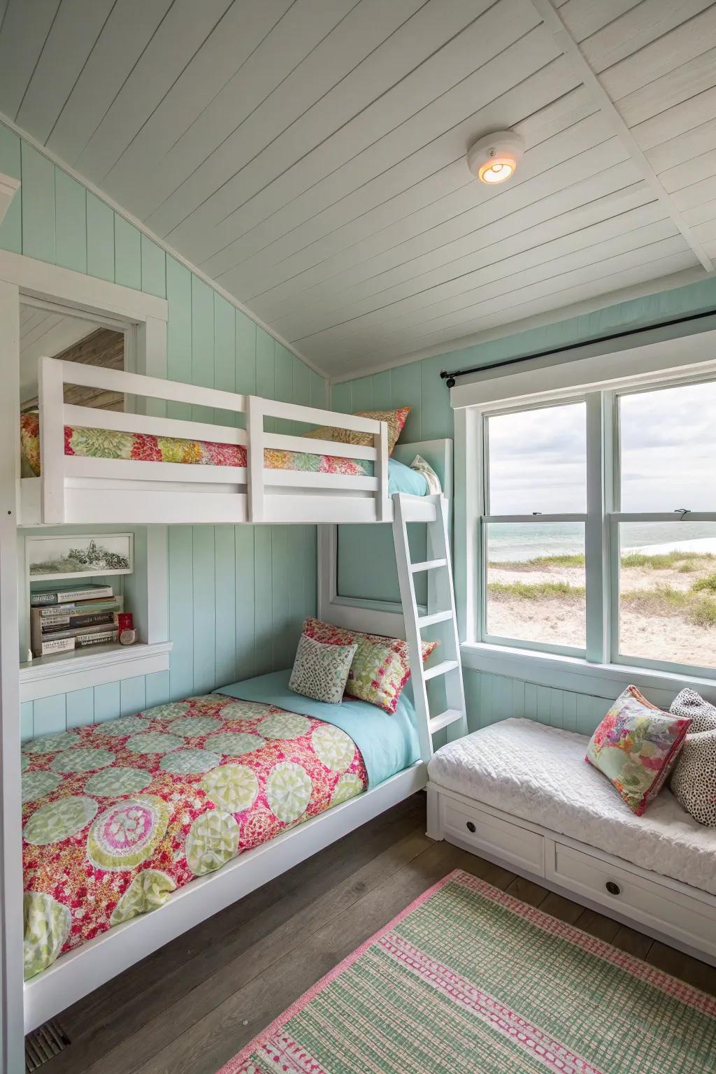 Make the most of your area using three-way corner bunk beds.