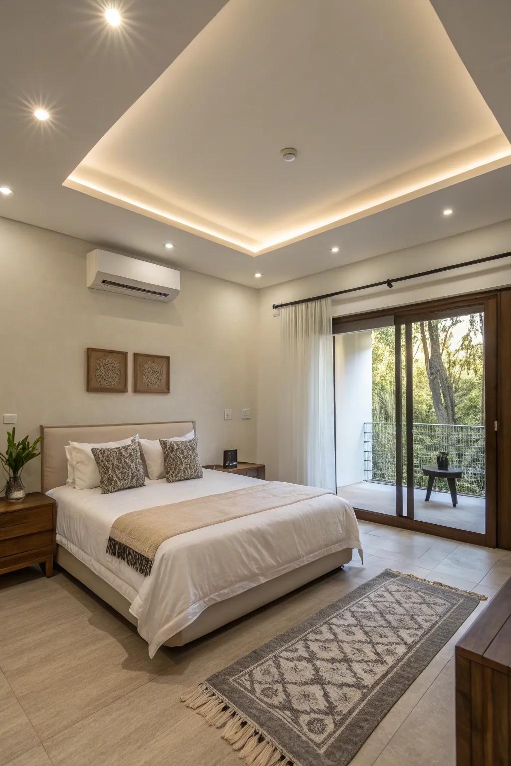 Flush lights for a minimalist, sleek vibe.