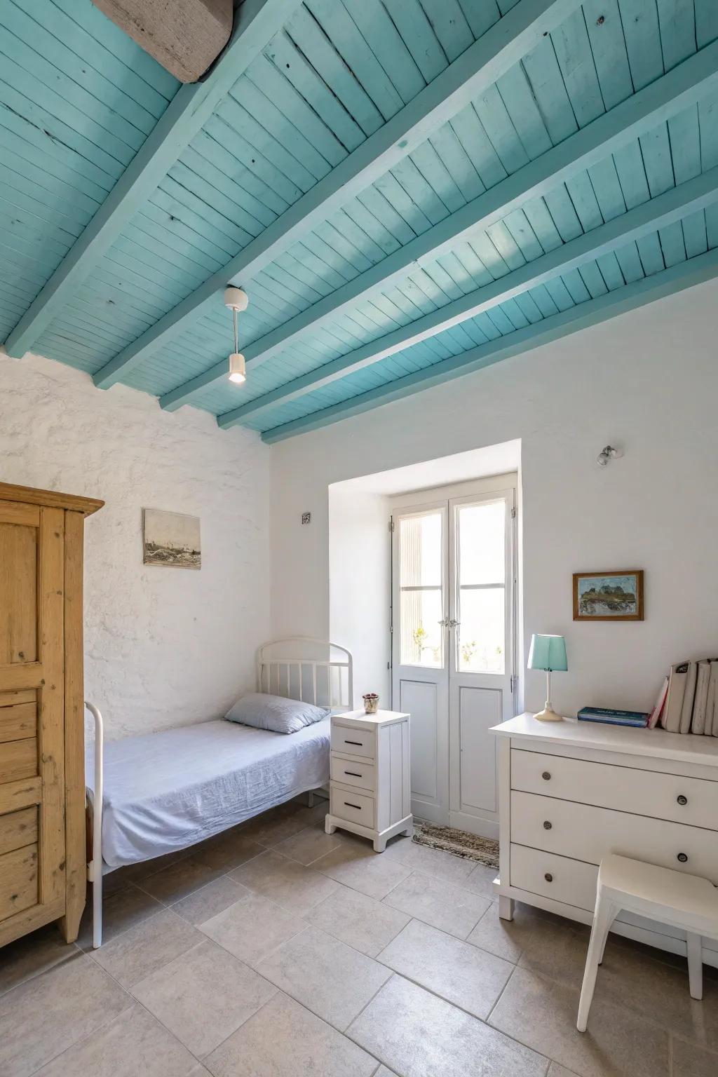 A painted ceiling adds distinctive personality.