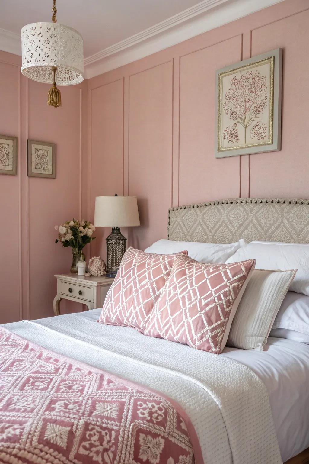 Fill your area with tenderness using light pink hues.