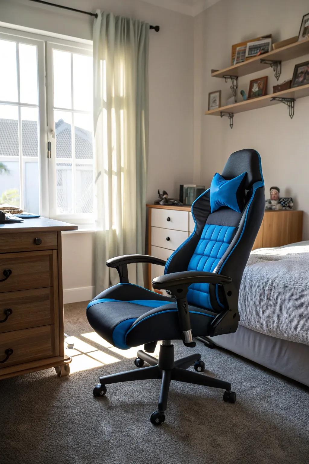 A cozy seat makes your setup comfy and stylish.