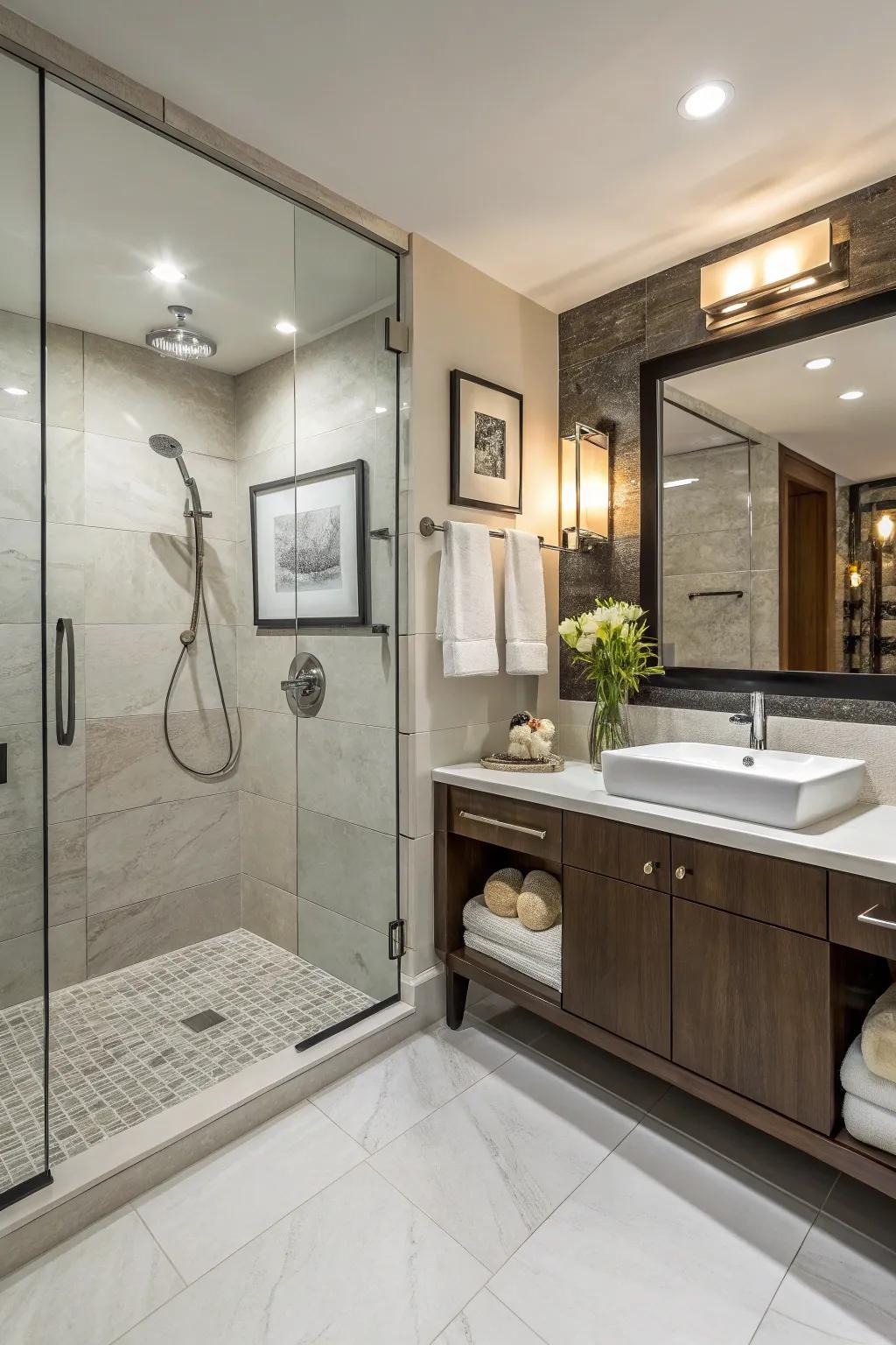 Porcelain tiles bring a hint of luxury to any bathroom.