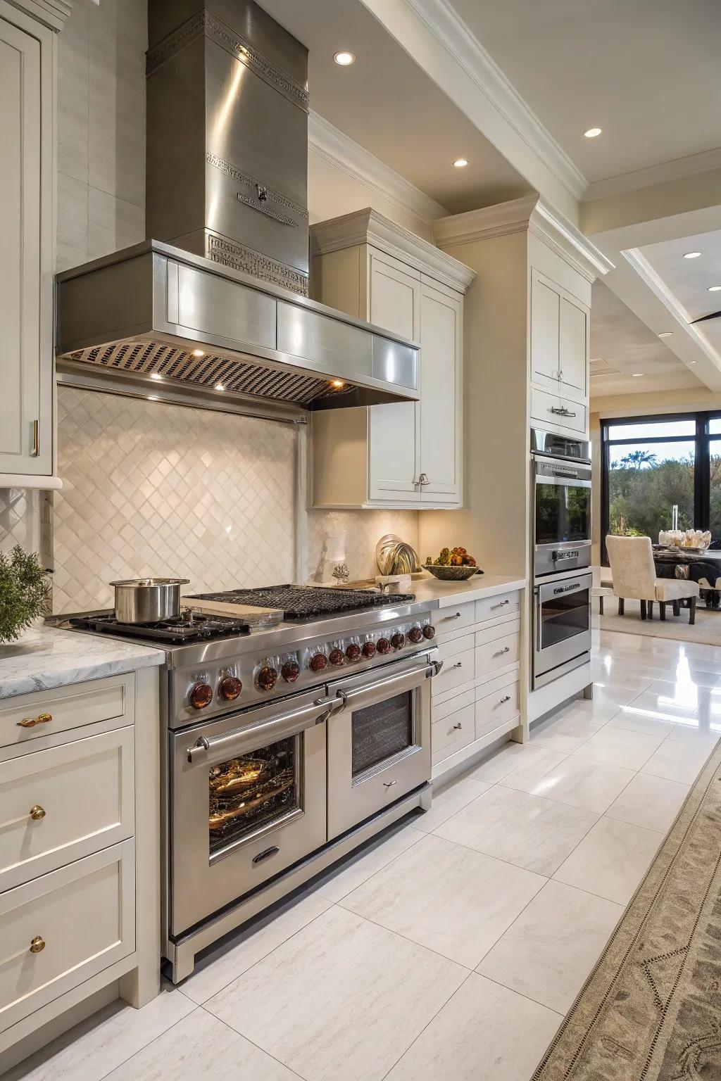 Having double appliances really boosts efficiency in a big kitchen.