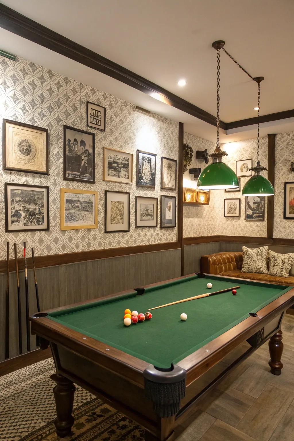 Artistic decor adds a personal touch to a gaming room.