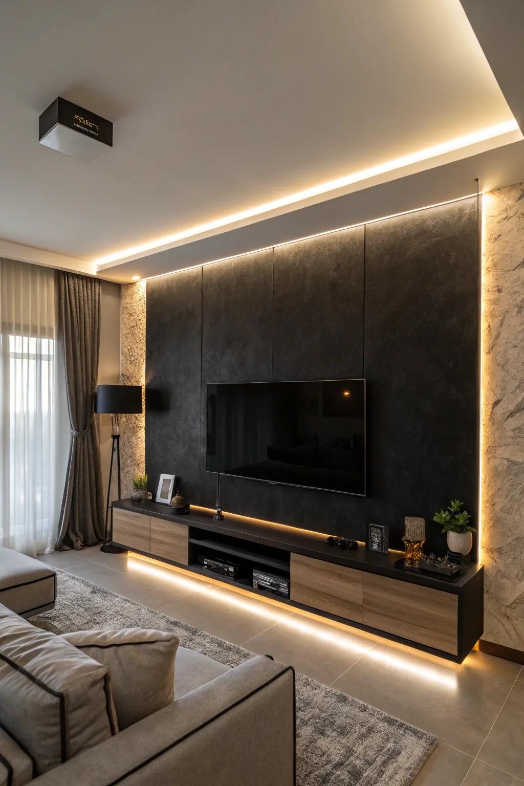 Ambient illumination improves the aesthetic attractiveness of a dark accent wall.
