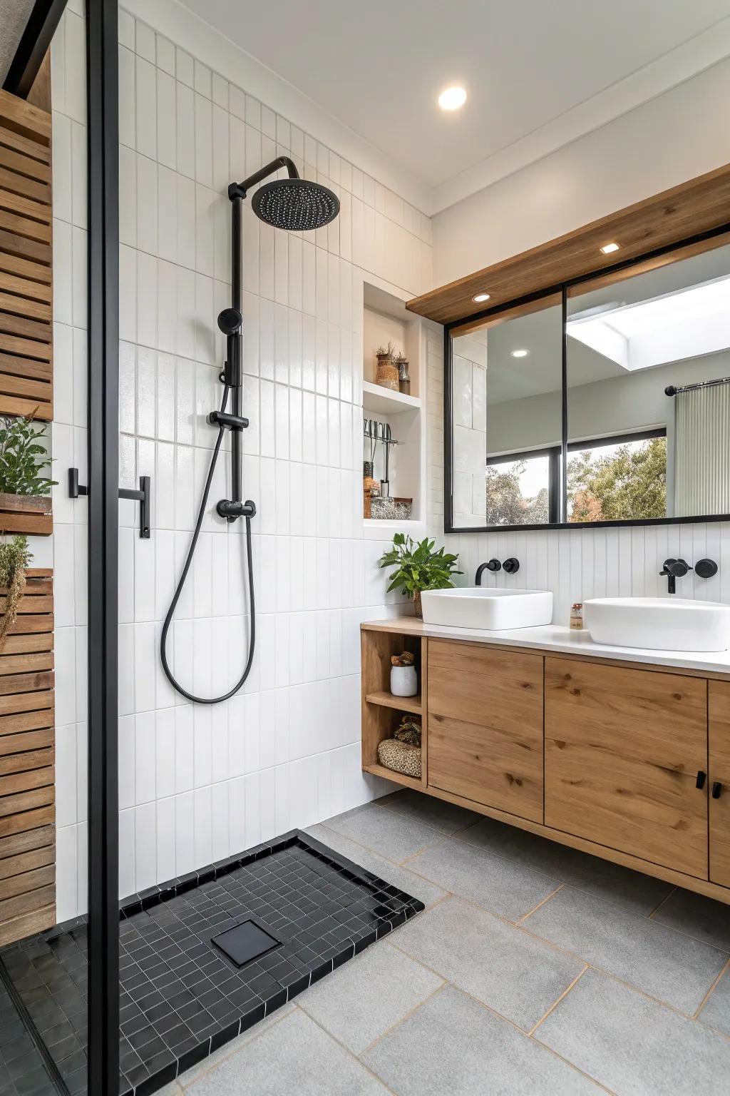 Balance using brighter features for a harmonious design.