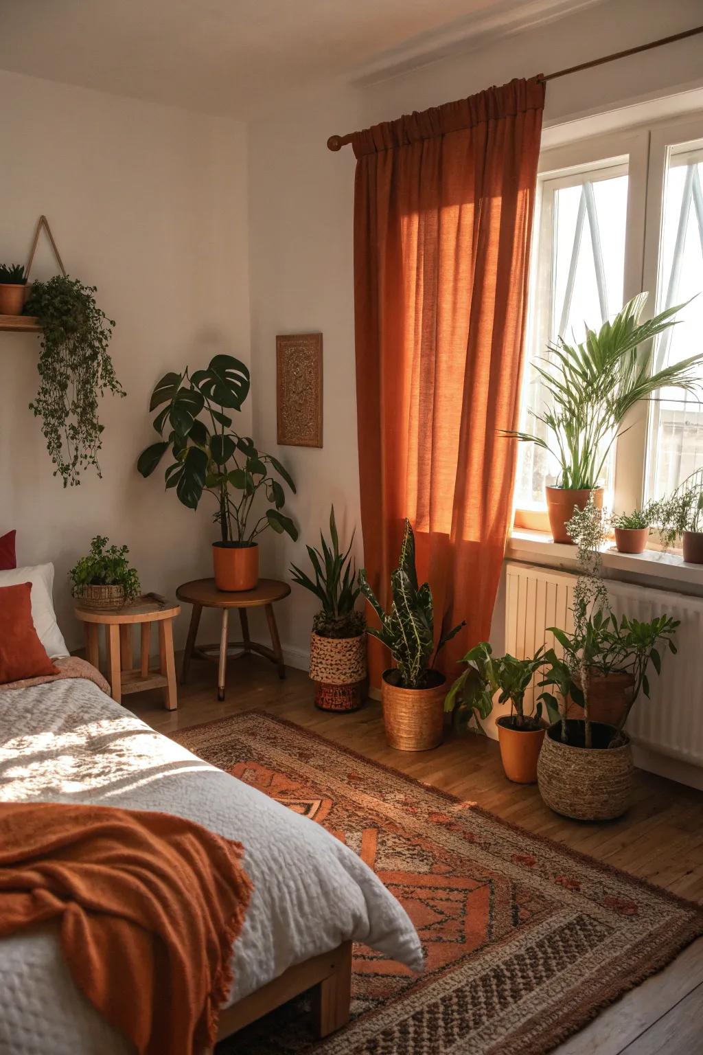 Greenery infusing vitality into the sienna design.