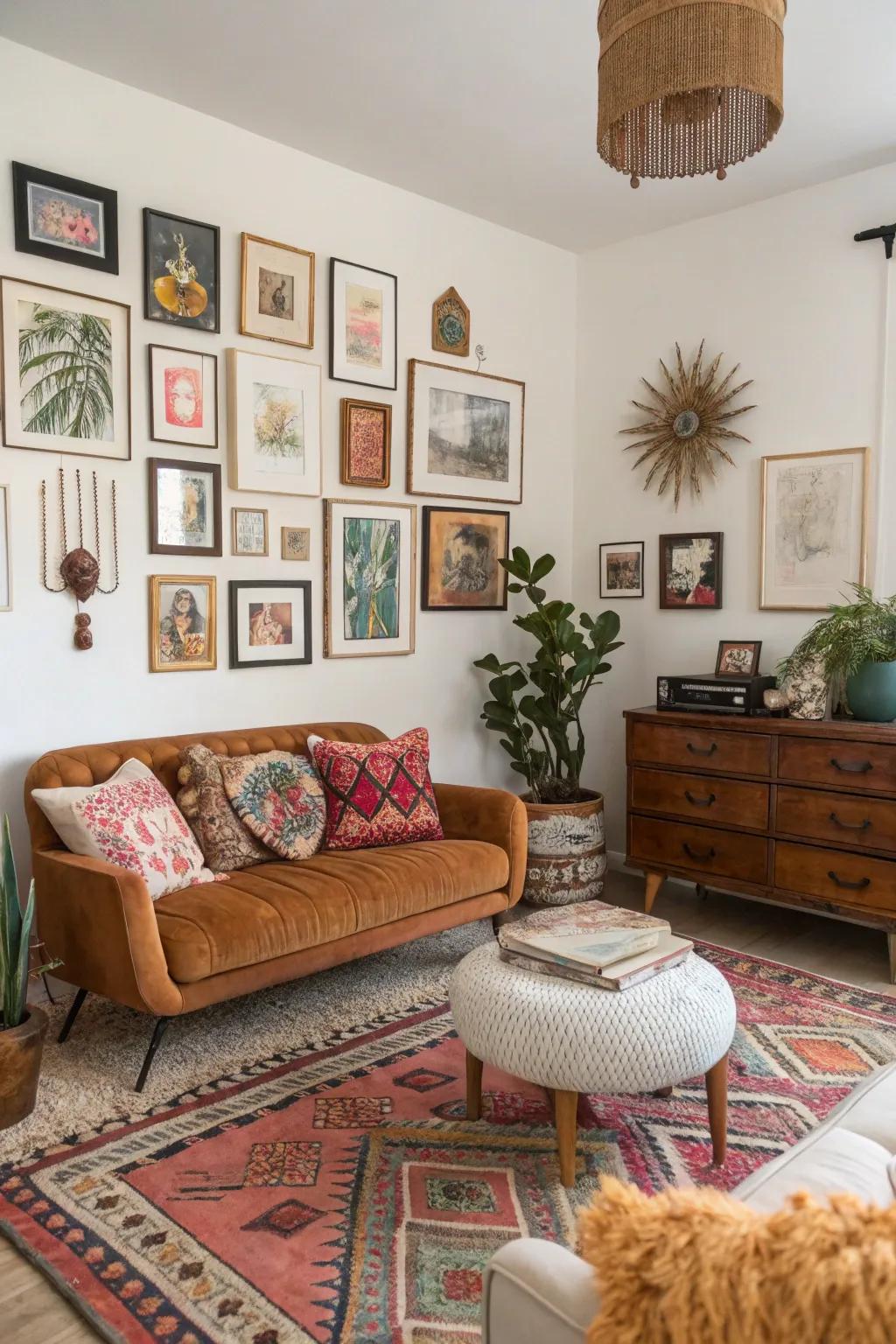Diverse decor is the soul of a bohemian living space.