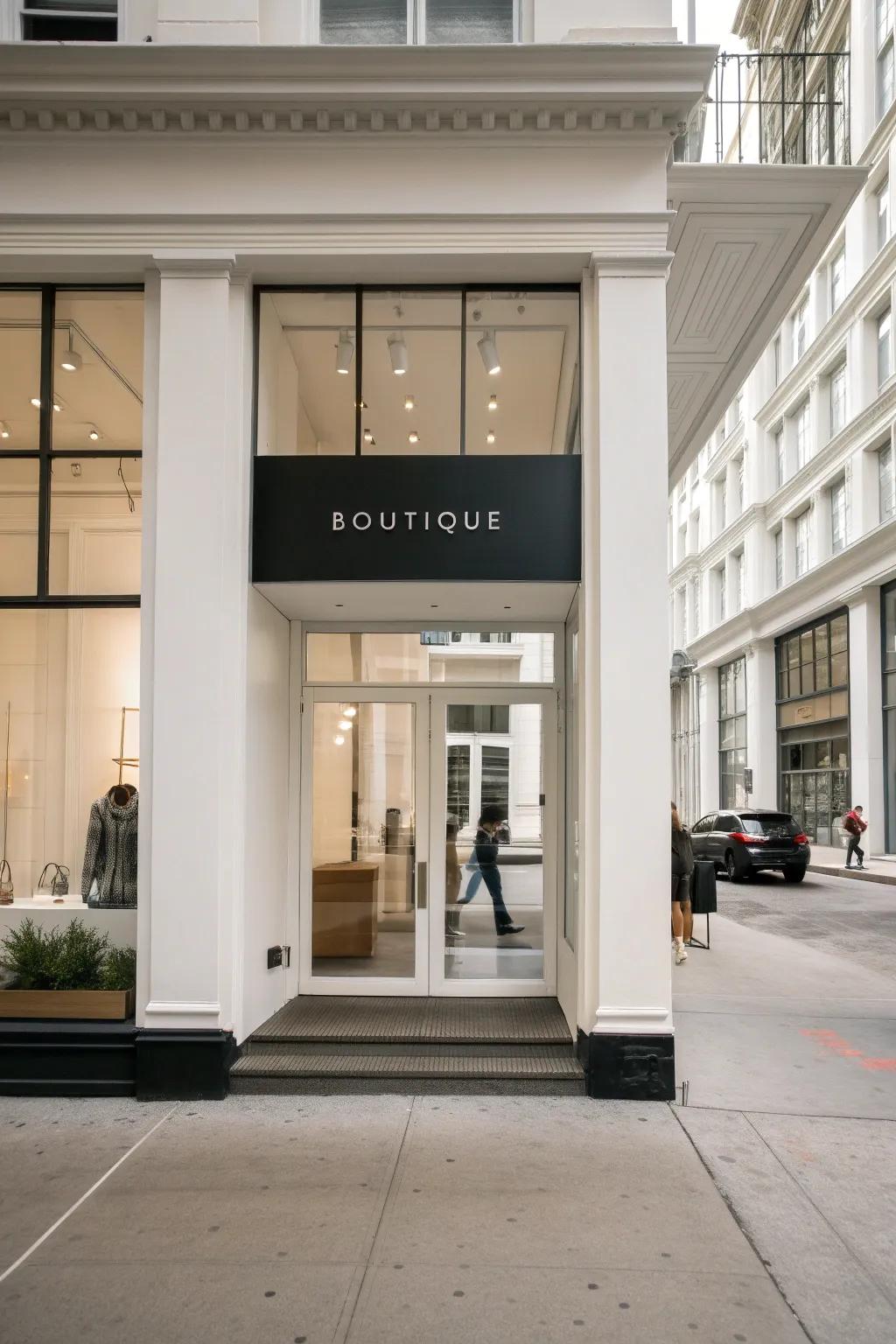 A minimalist sign that radiates sophistication and modernity.