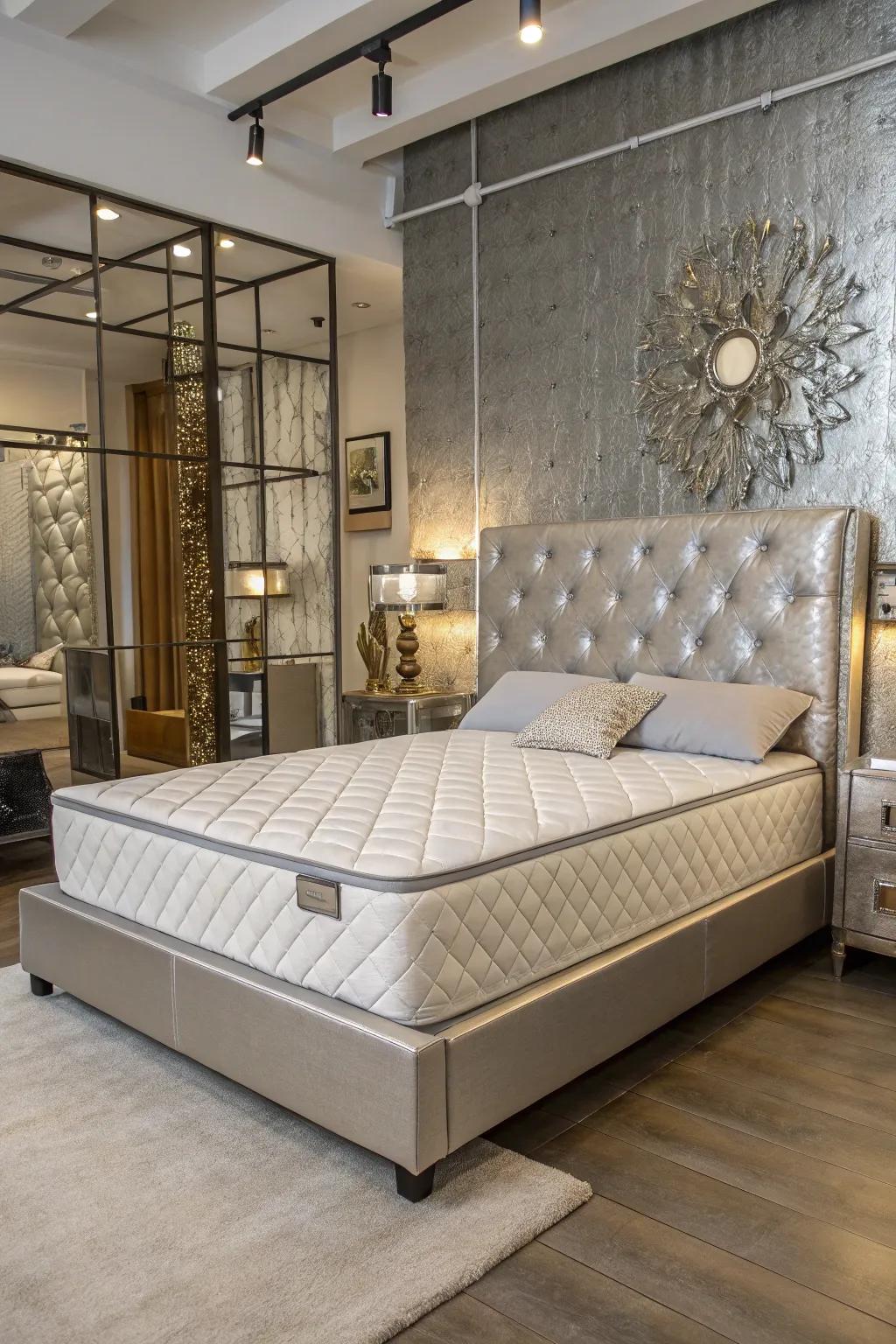 Sleek modern vibes with a chic, low-profile bed arrangement.