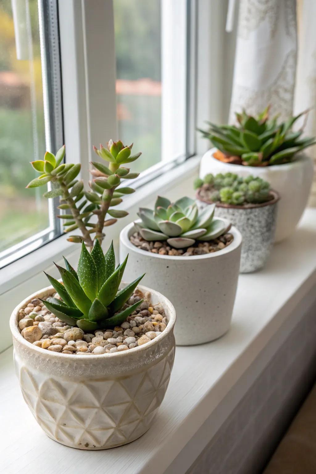 Succulent sets enhance a touch of nature's elegance.