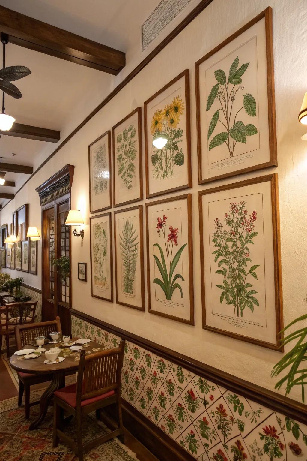 Botanical impressions saturate the space with an organic impression.