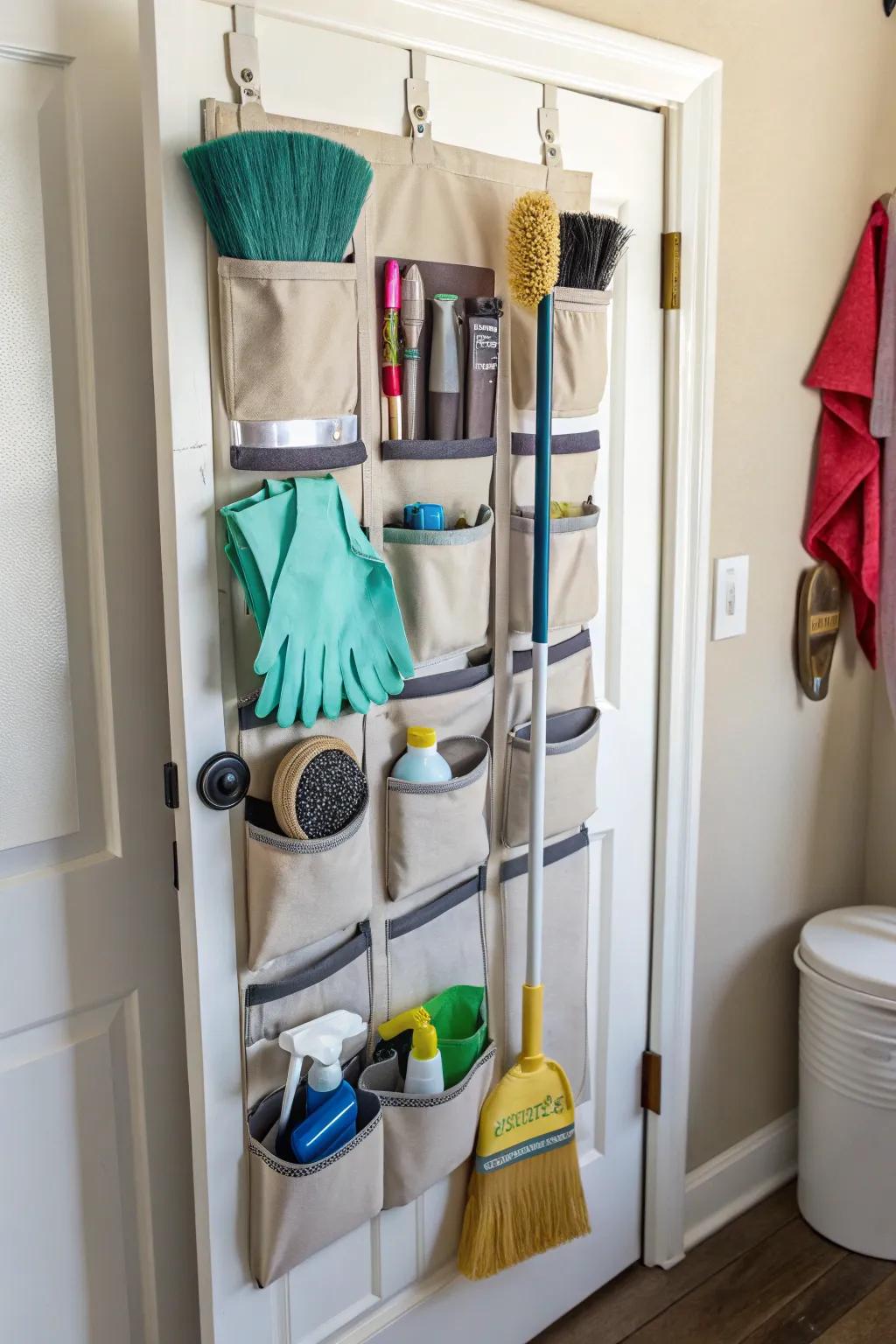Make the most of your storage space with clever organizers that attach to the door.