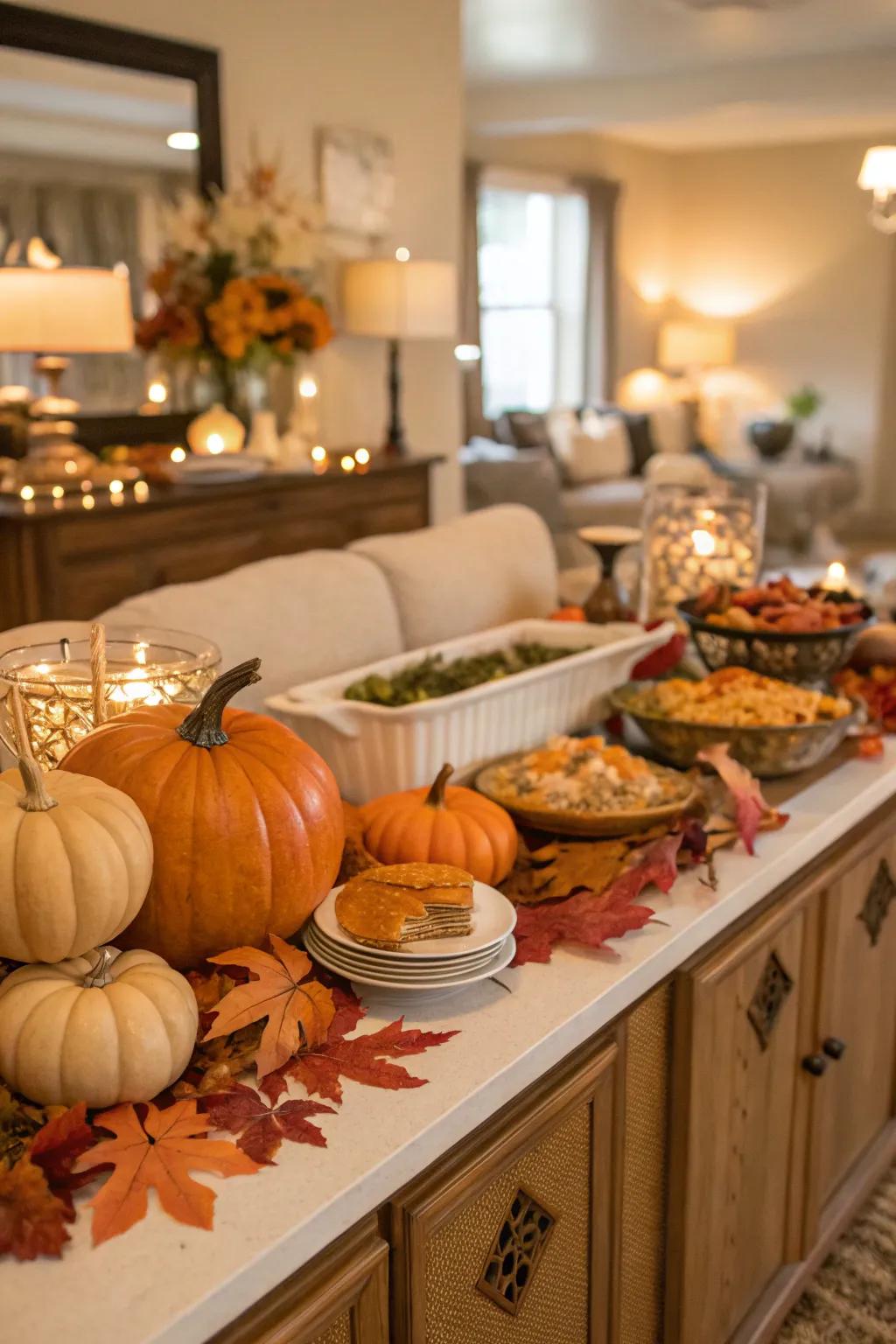 Seasonal touches that capture the spirit of the season on your buffet table.