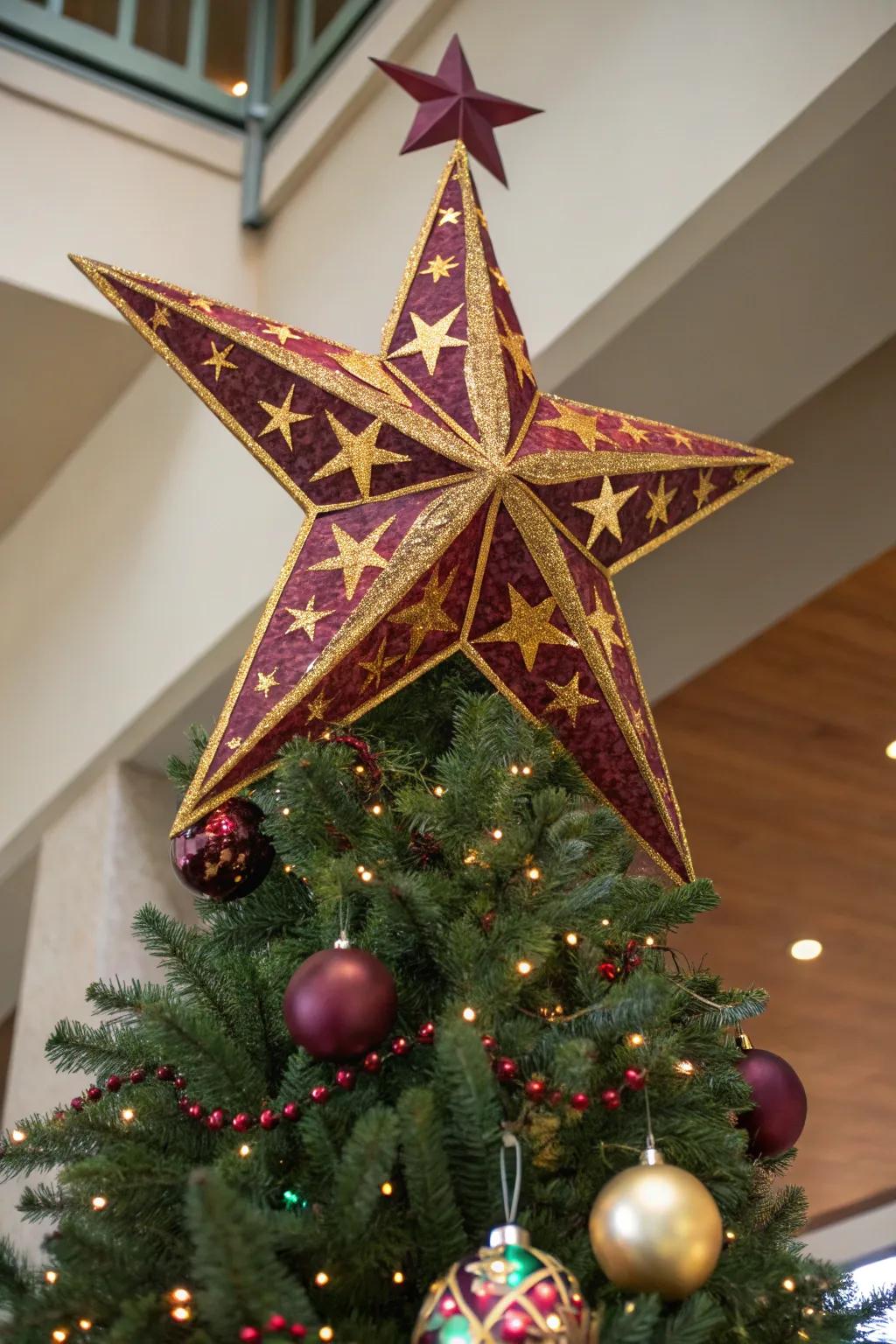 An eye-catching deep red and gold starburst completes the aesthetic.