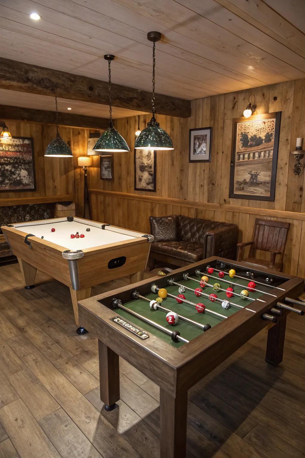 Recreation tables function as both places of amusement and social hubs.