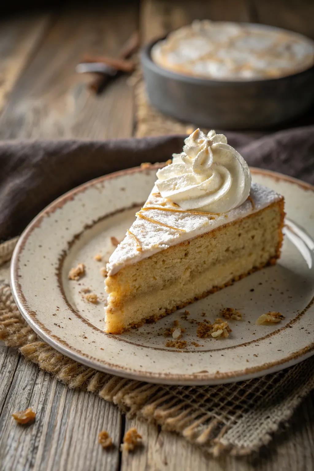 Whipped cream brings an elegant feel to your cake.