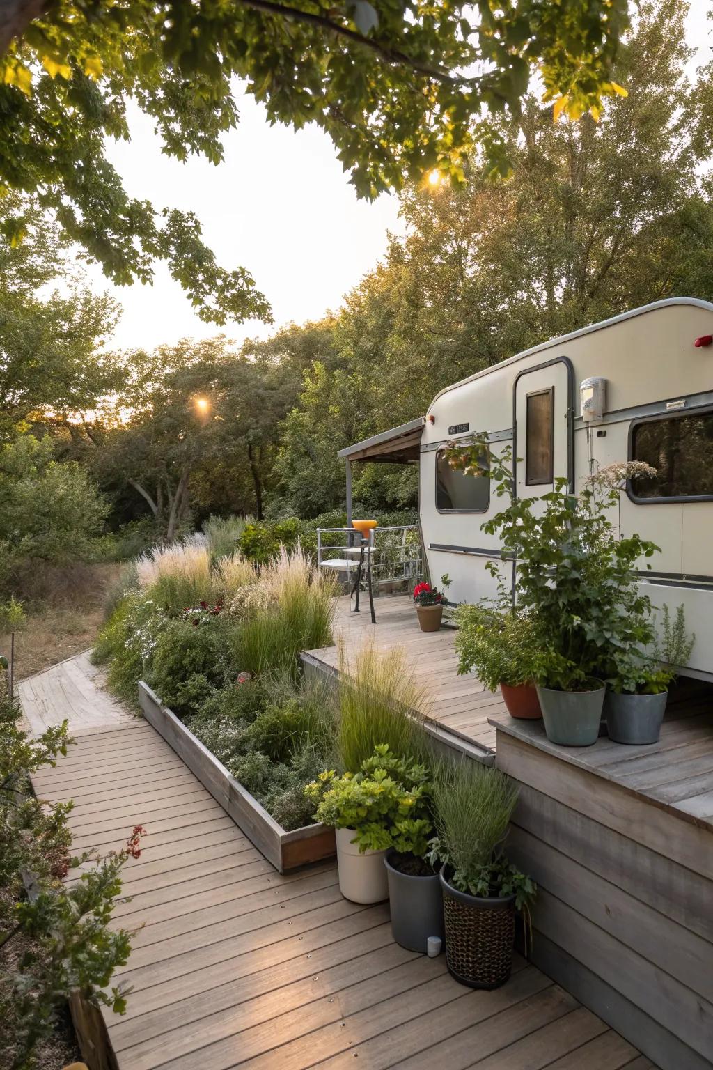 Blend your deck with nature for a soothing escape.