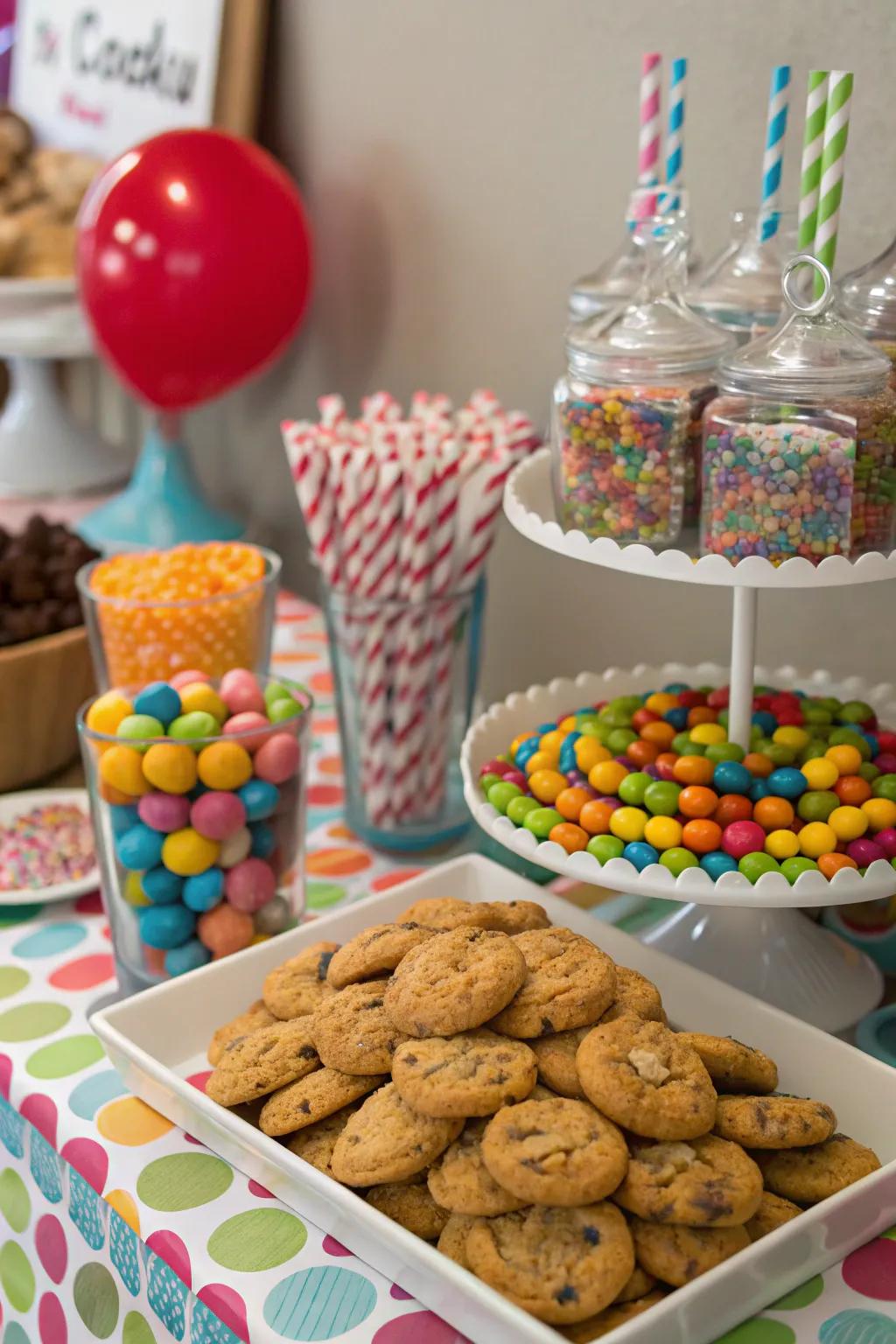 Combining homemade and store-bought sweets introduces charm and variety.