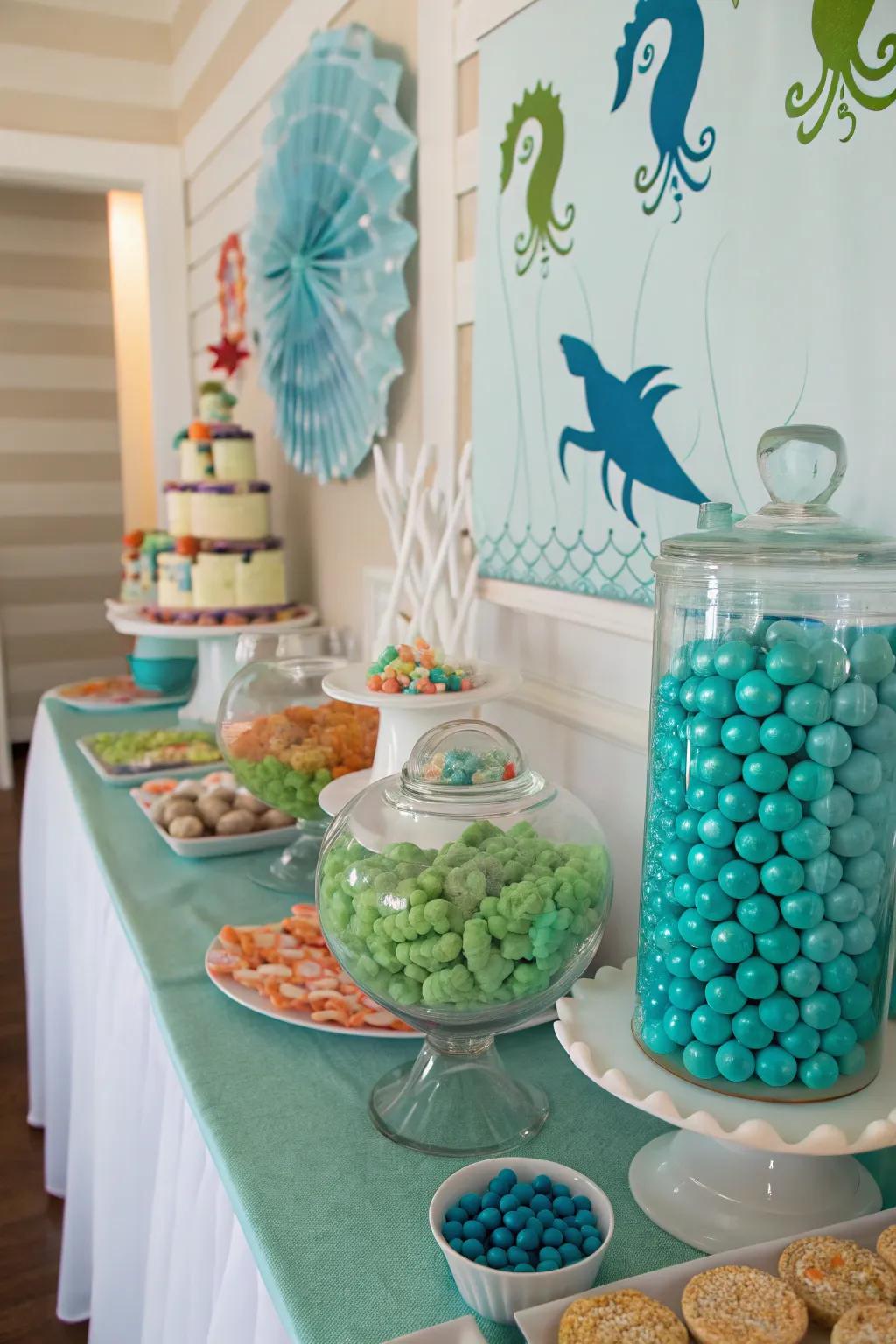 An enchanting aquatic sweets showcase.
