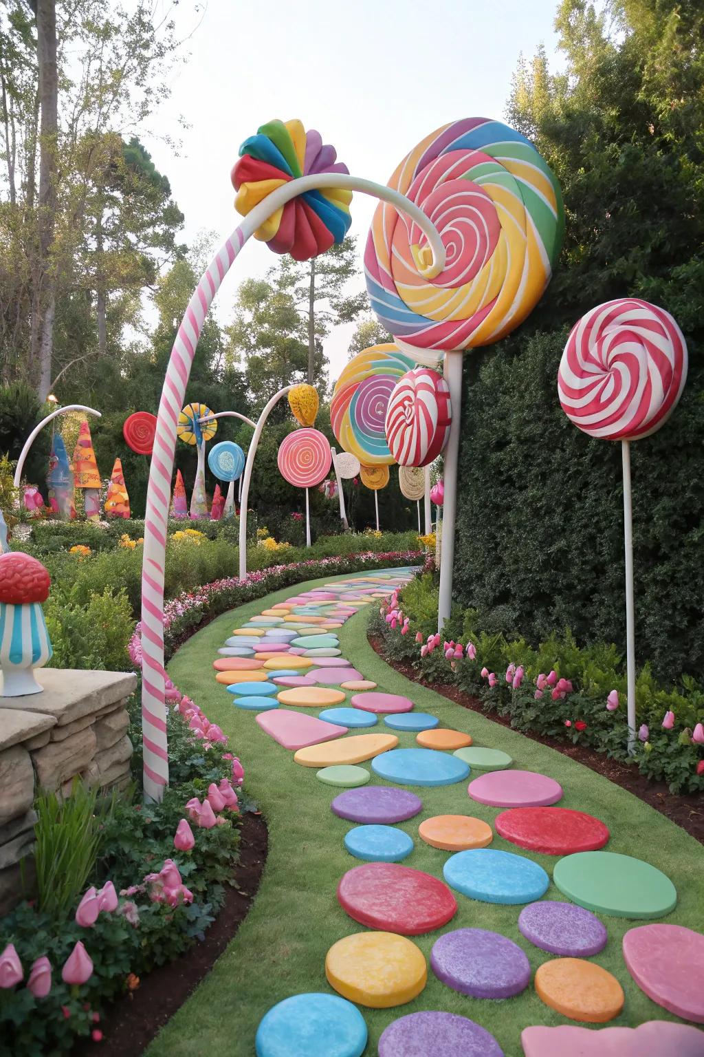 A whimsical path of sugarlumps escorts you through a sweet wonderland.