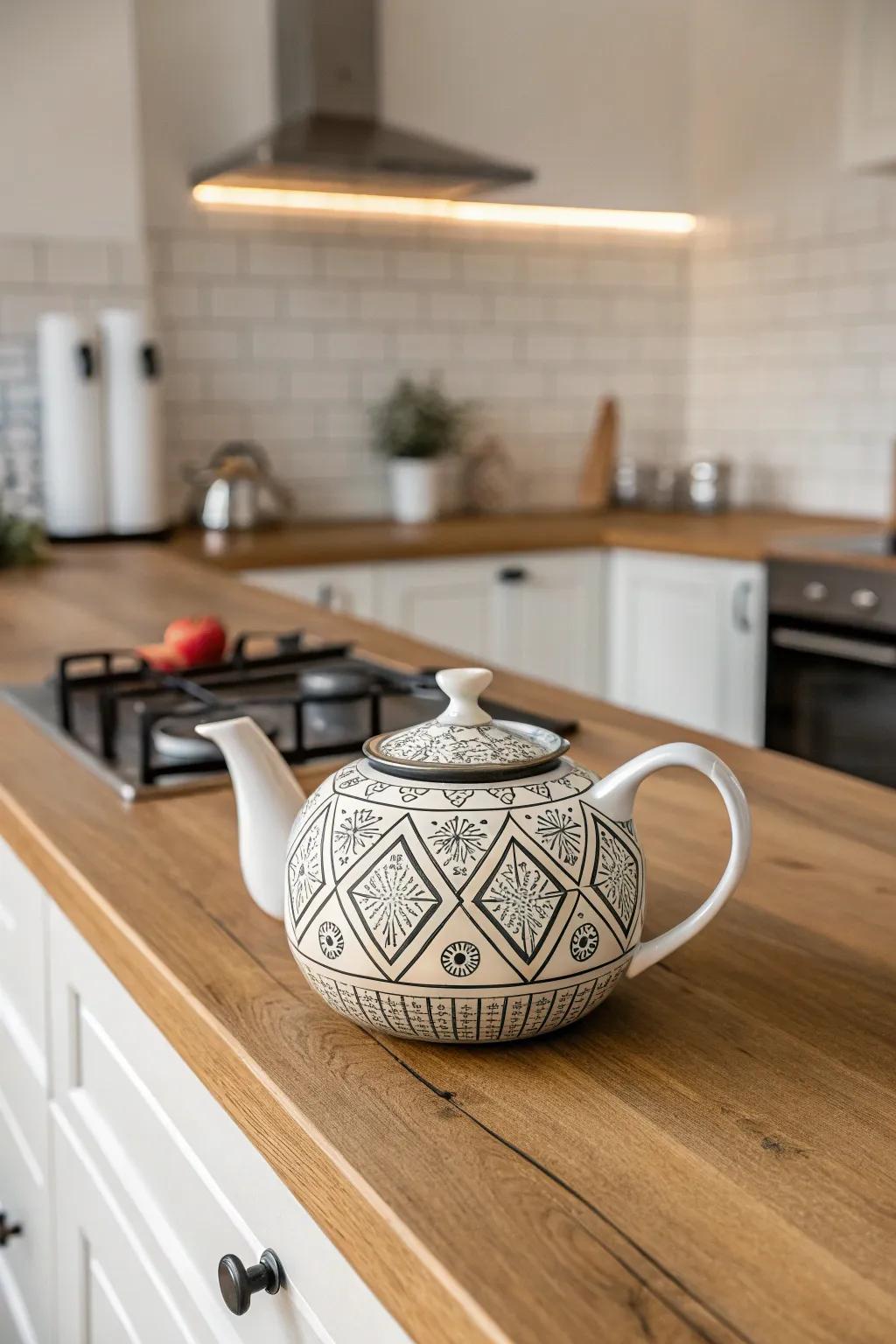 Math-shape arts give a modern twist to classic kettles. <strong><em>Sleek and stunning!</em></strong>&rdquo; loading=&rdquo;lazy&rdquo; class=&rdquo;pimg&rdquo;>
	</picture><figcaption>Math-shape arts give a modern twist to classic kettles. <strong><em>Sleek and stunning!</em></strong></figcaption></figure>
<p>For a modern twist, math-shape arts give a polished and modern style. I own a kettle with striking triangles that catches the eyes of my trendy buddies. <strong><em>Modern yet inviting!</em></strong></p>
<h3>These products might help:</h3>
<ul class=