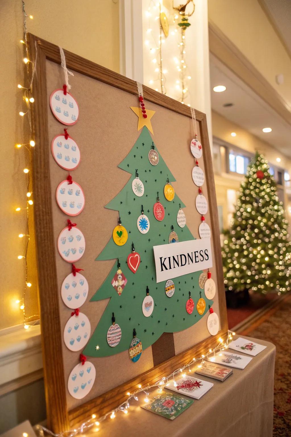 Disseminate kindness with a Christmas tree brimming with noble actions.