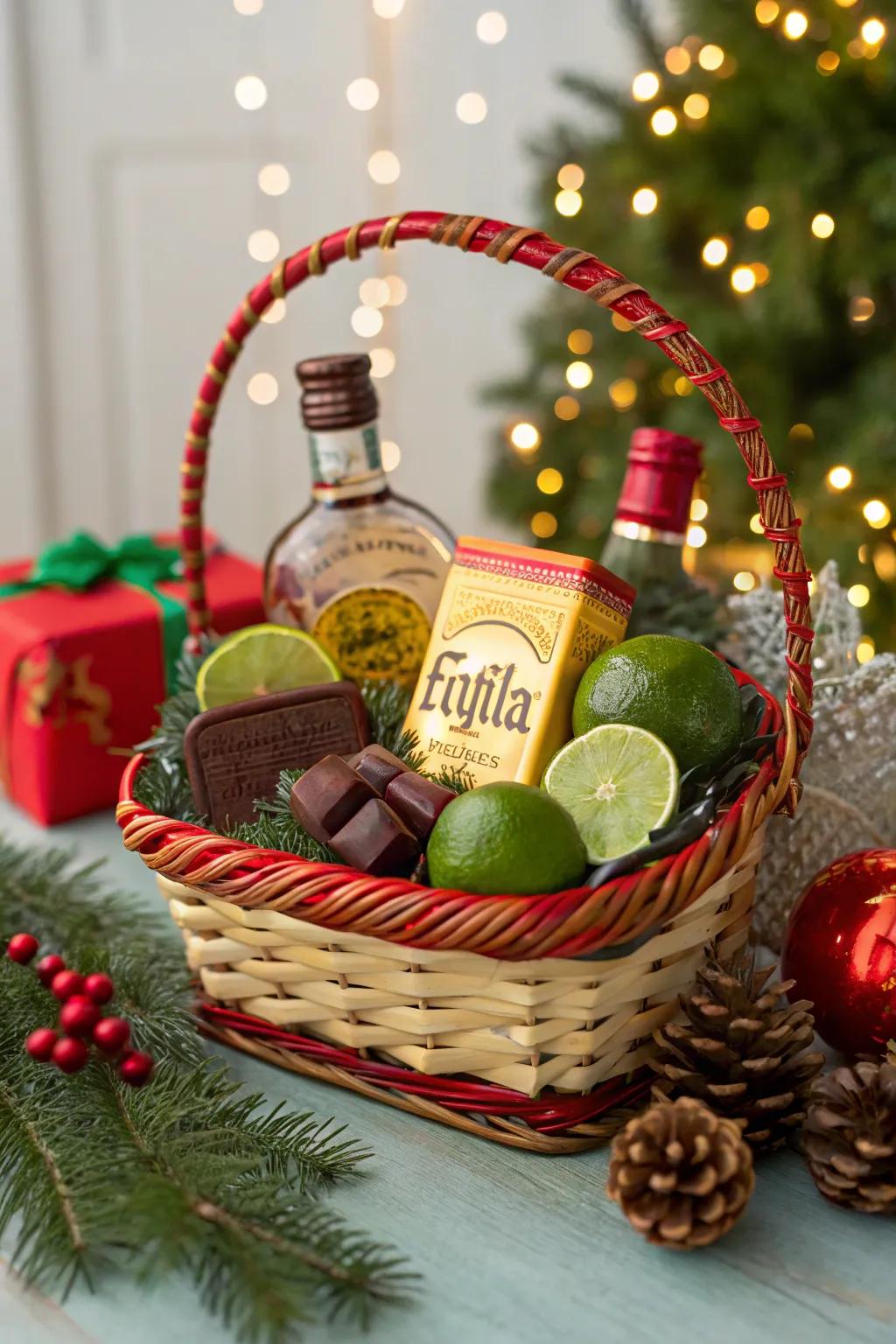 An agave nectar basket prepared to animate every holiday gathering.