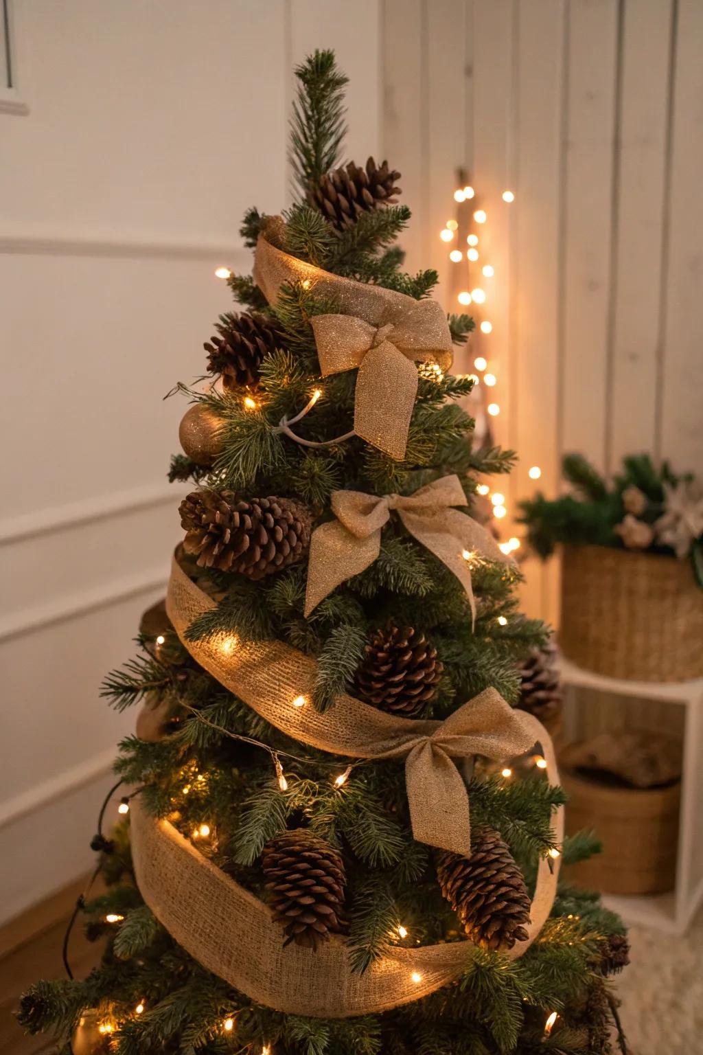 A countryside tree displaying natural components and gentle hues.