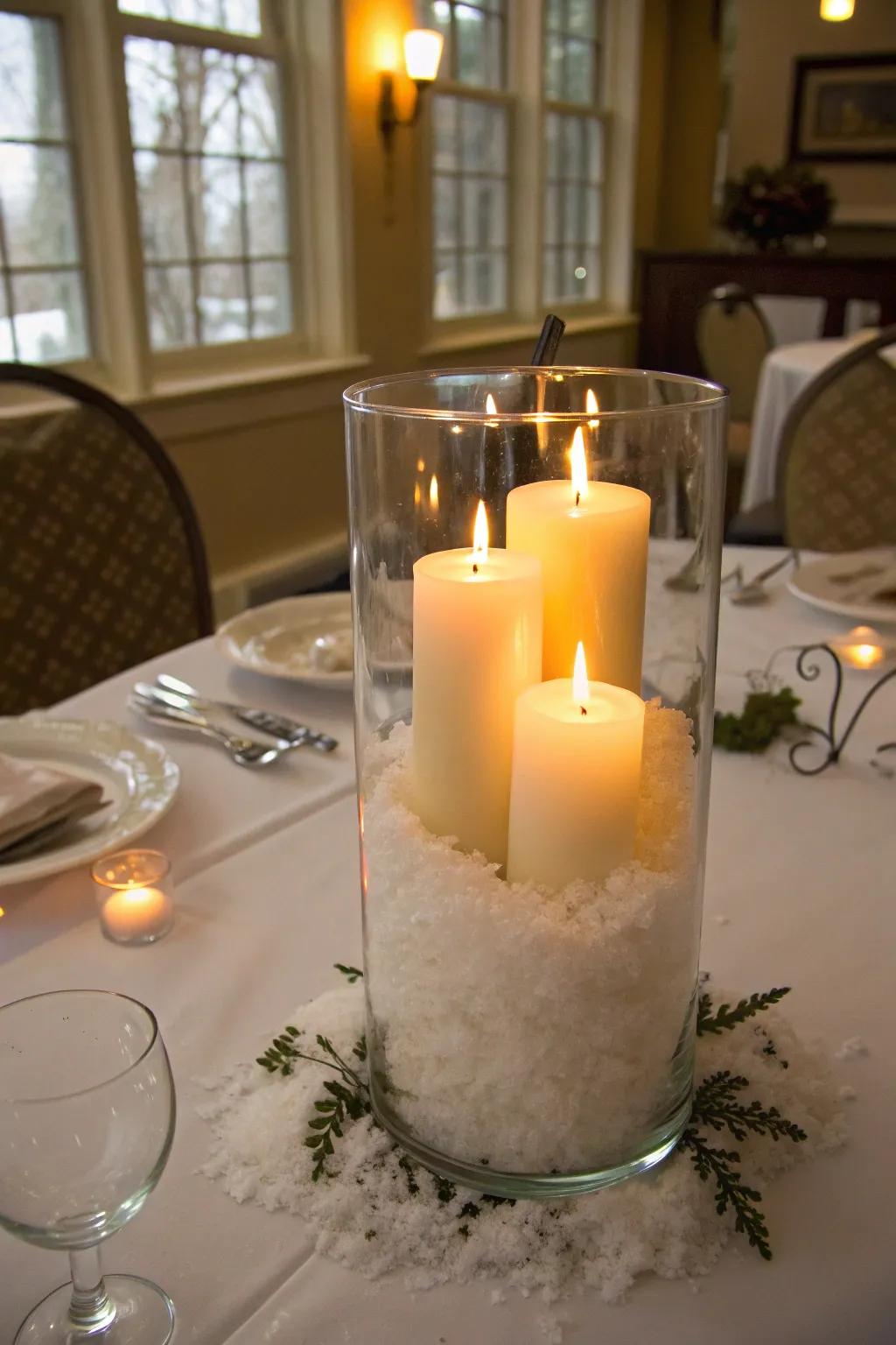 Establish a serene vibe with an illuminated vase.