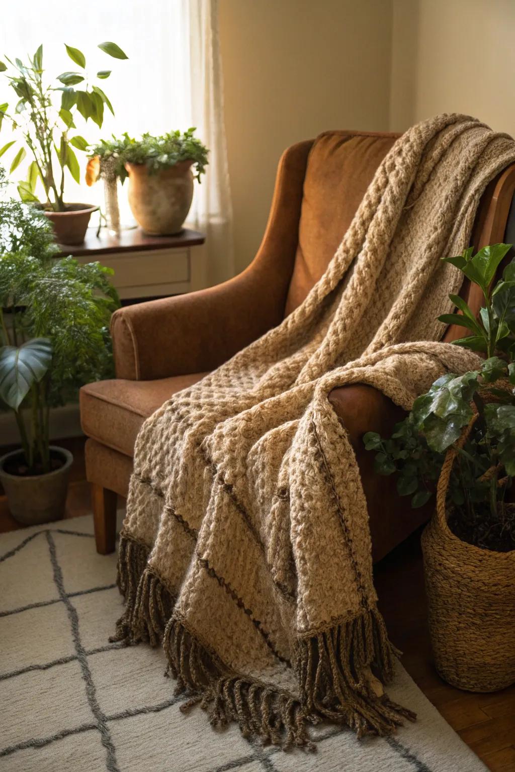 Earthy shades welcome nature and warmth indoors.