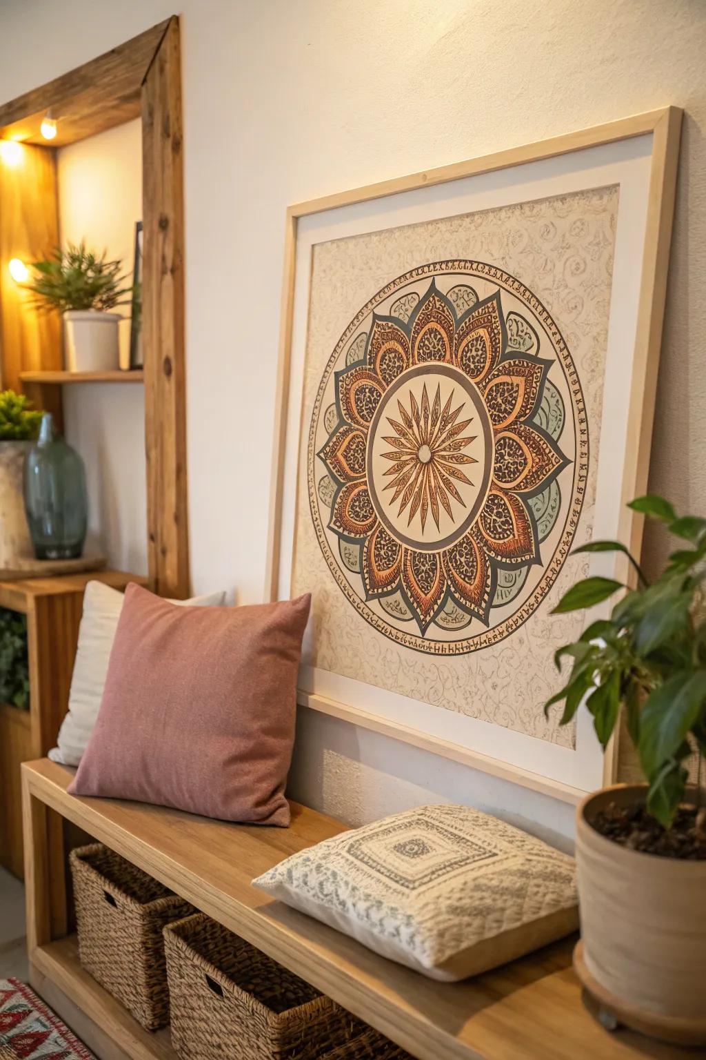 Enliven your area with detailed mandala artistry.