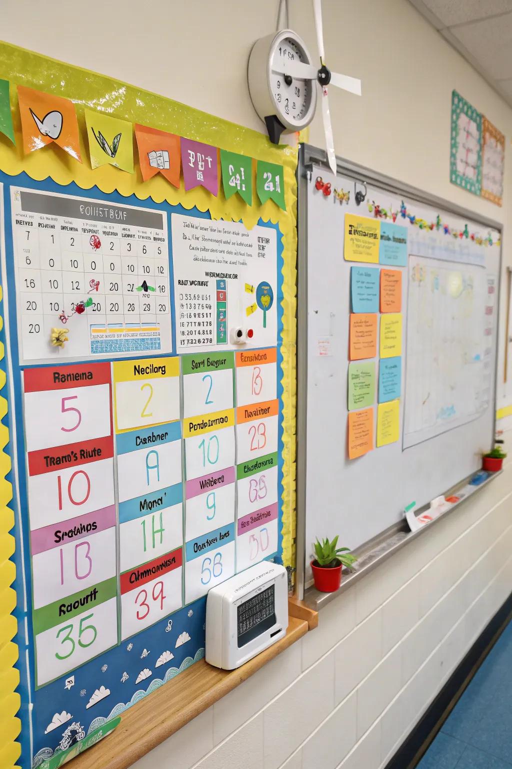 An interactive environment center together with the classroom calendar for daily involvement.