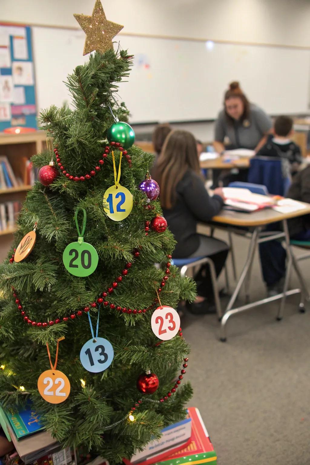 An instructive Yule tree showcasing interactive ornaments