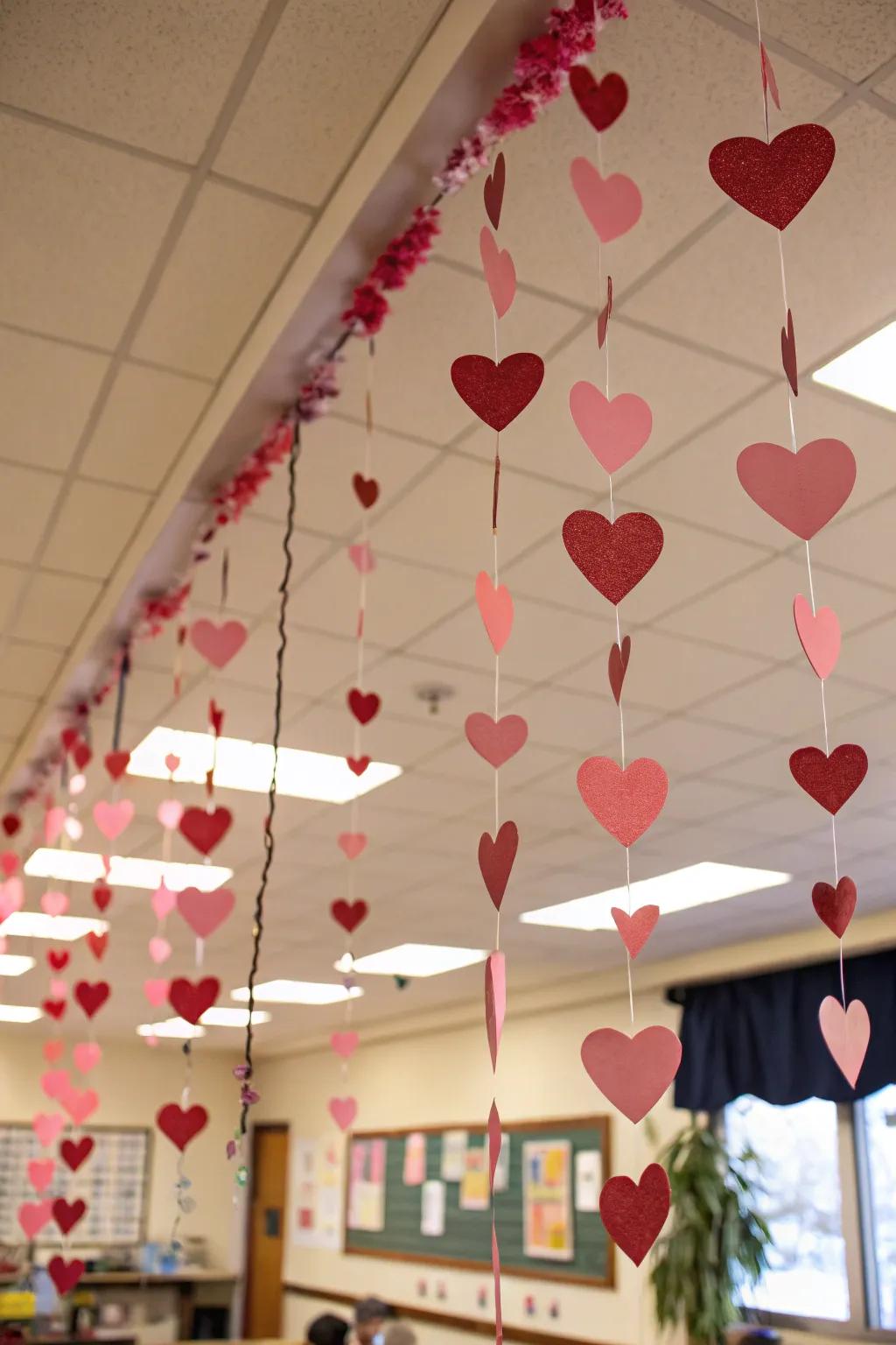 Homemade festoons injecting a whimsical touch into the classroom.