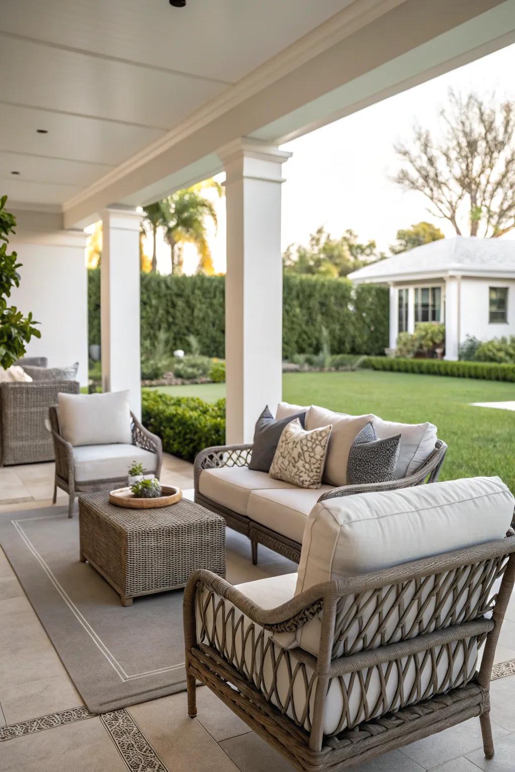 Chic seating for the ideal outdoor sanctuary.