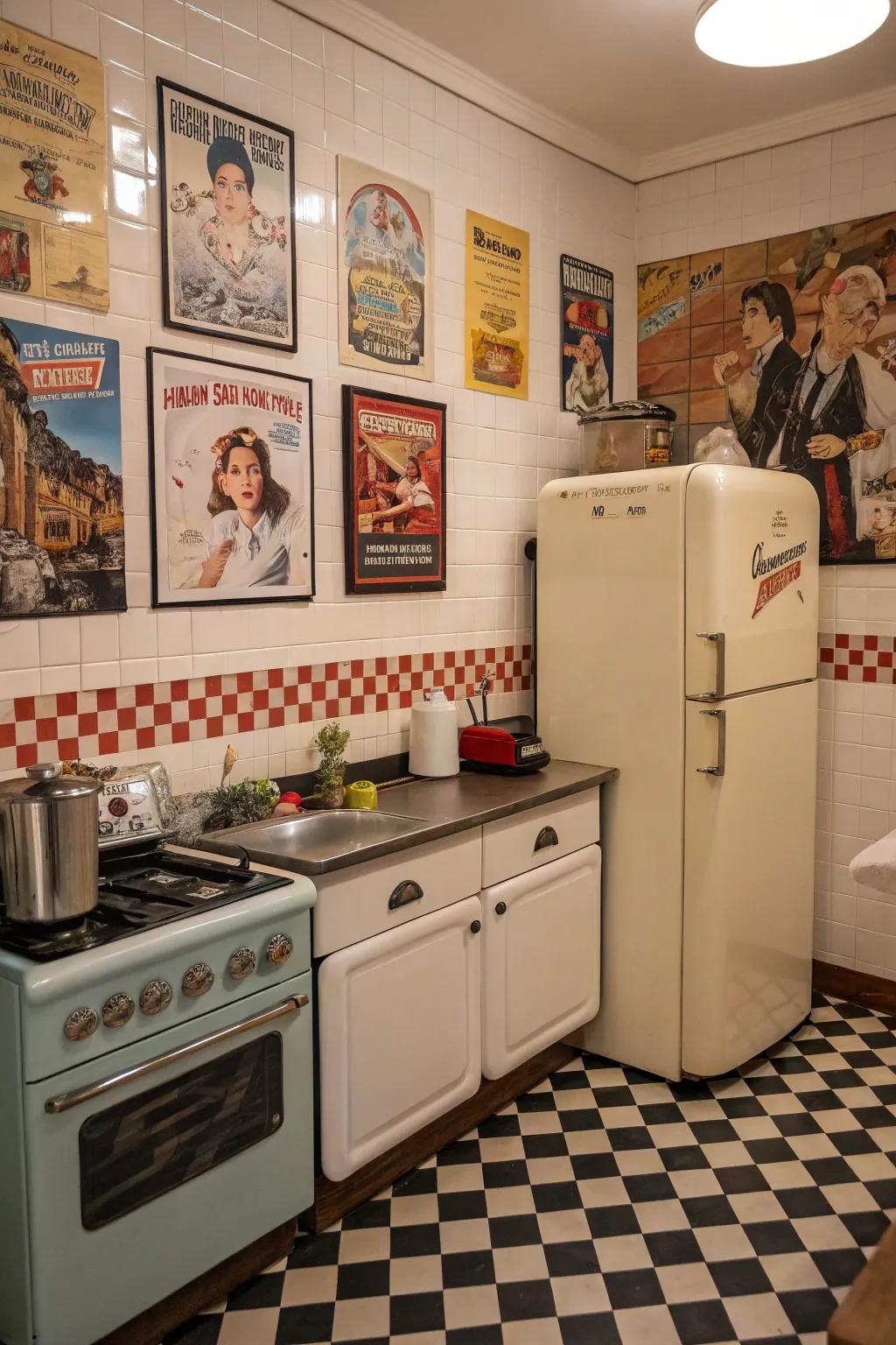 Nostalgic posters can enrich your space with vintage appeal.