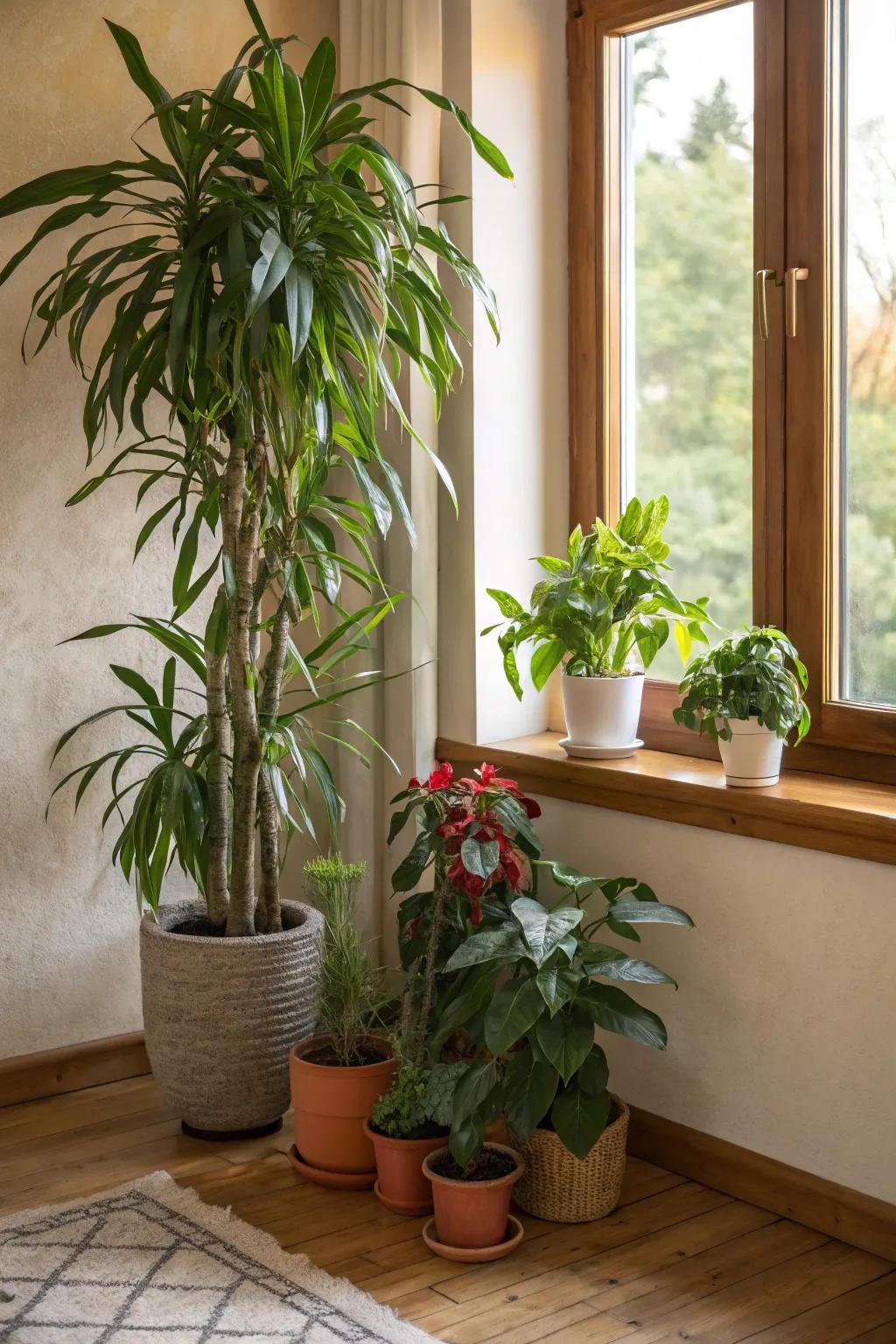 Invigorate your corner with flourishing greenery.