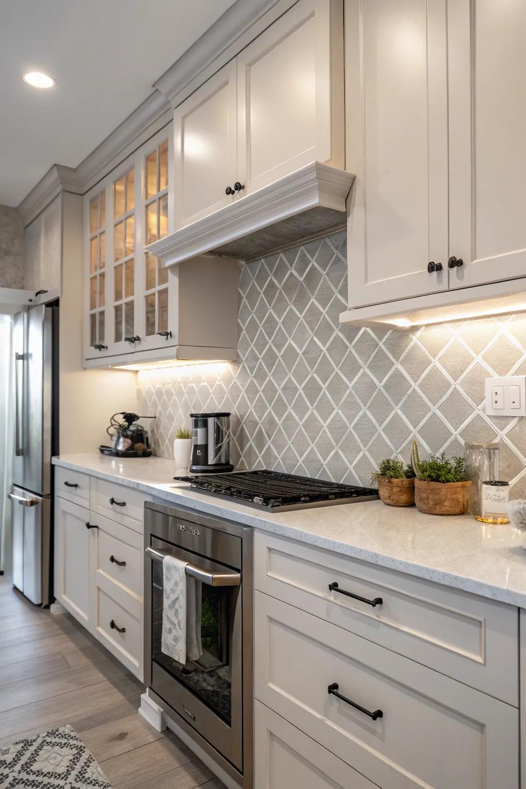 Neutral color schemes foster a tranquil and spacious kitchen atmosphere.