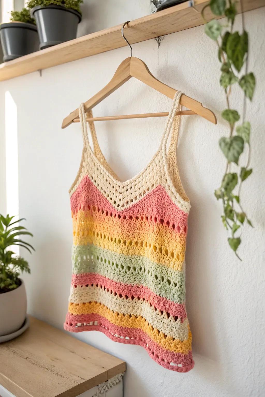 Embrace summer with a sophisticated, handmade crochet singlet&mdash;perfect for adding a burst of color and charm to your wardrobe.