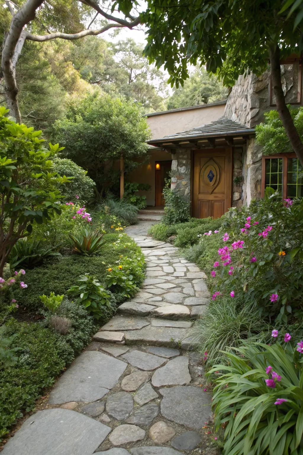Defined pathways warmly welcome guests.