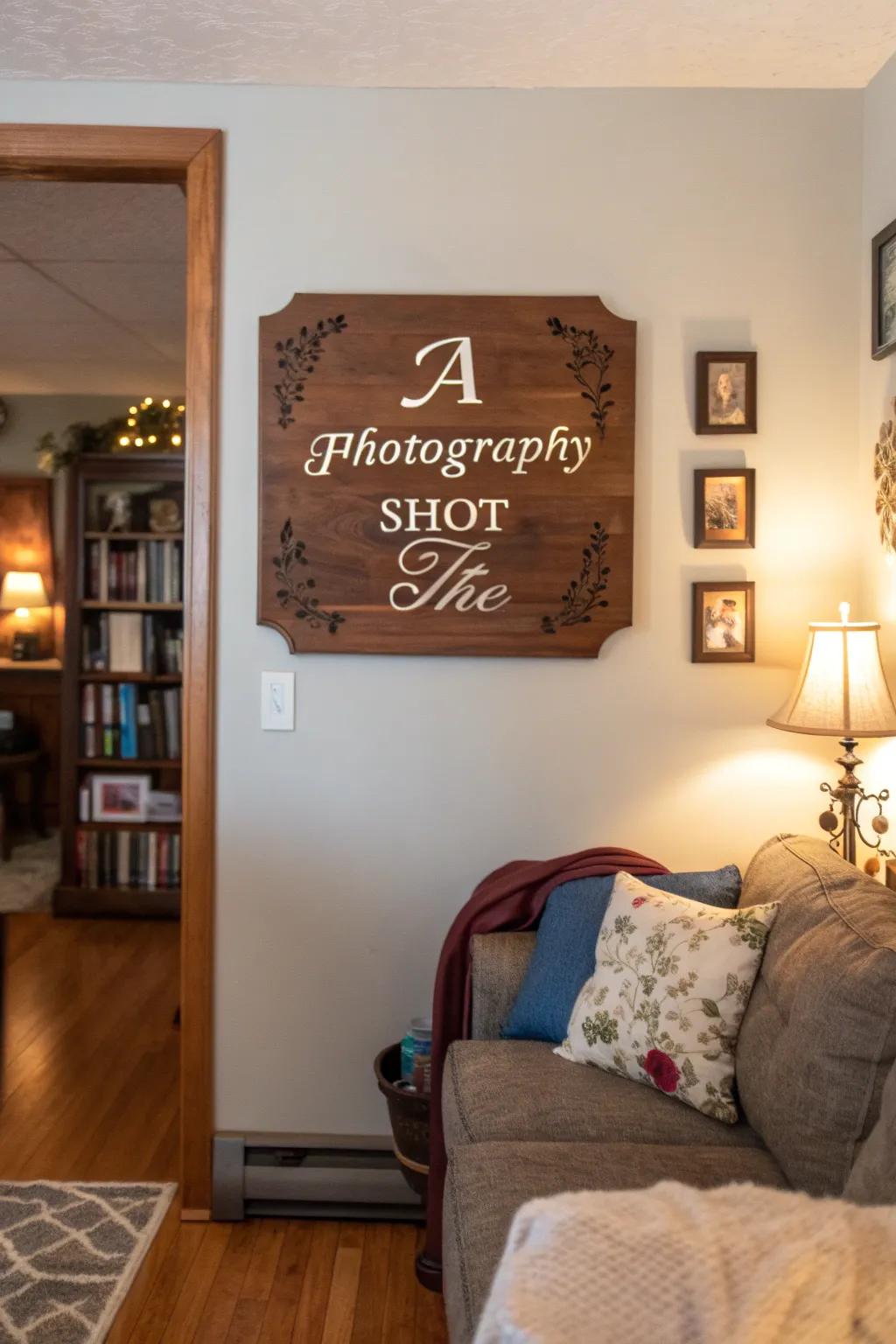 Inscribed boards infuse a personalized element into home decor.