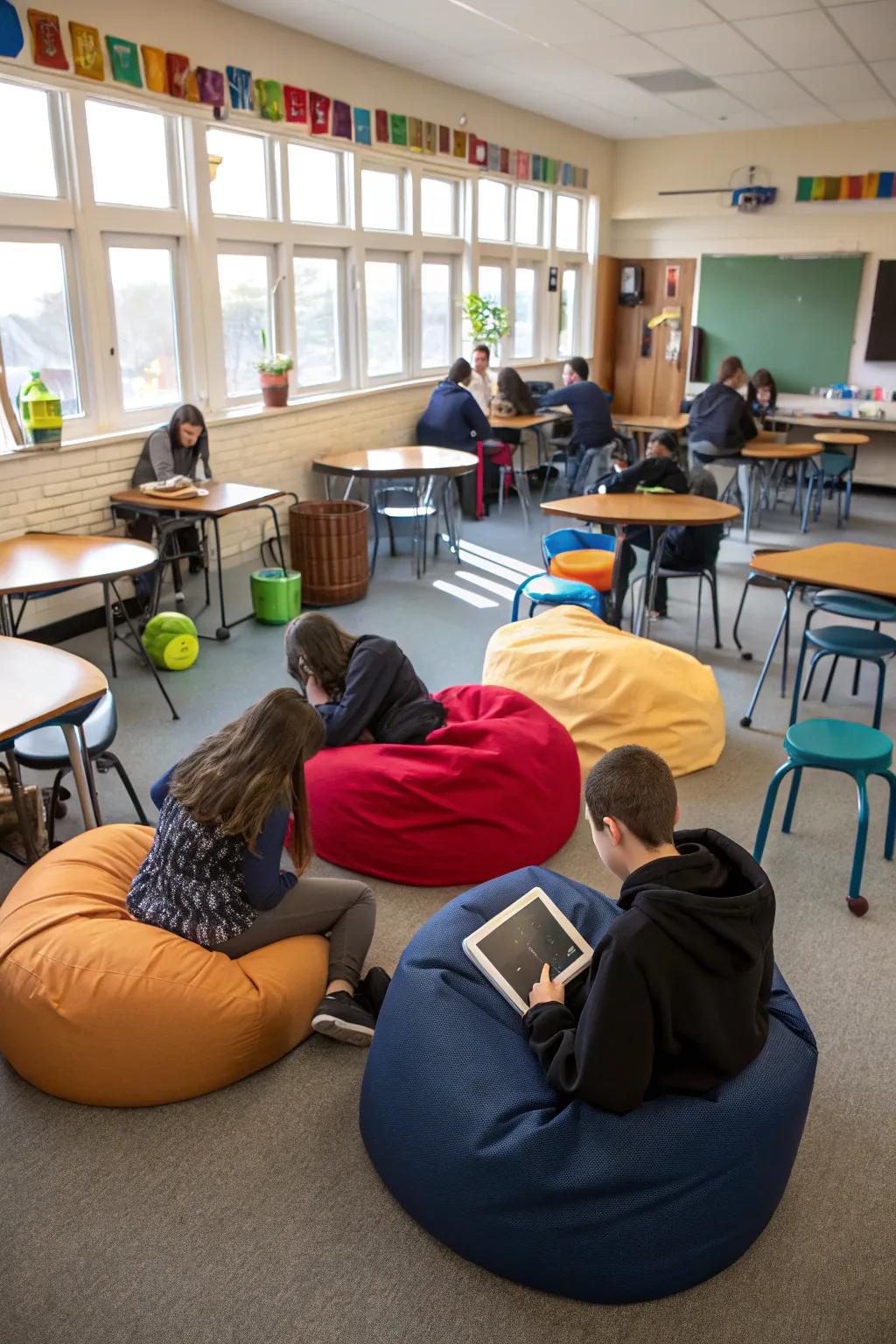 Adaptable chair arrangements suit different ways of learning.