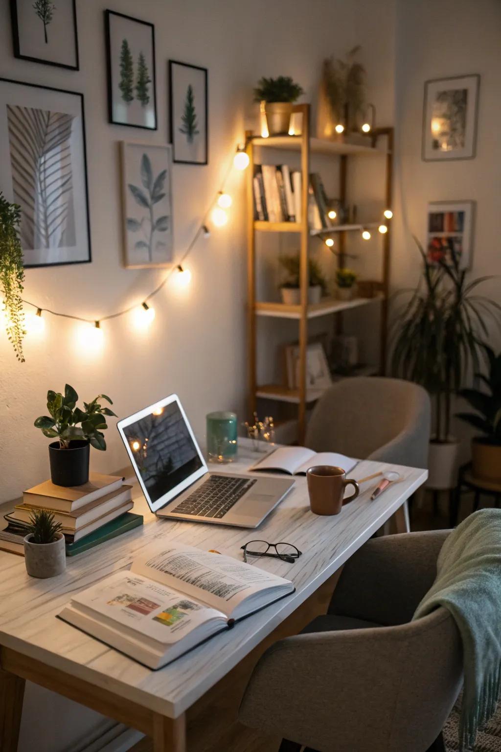 LED lighting brings both style and ambiance to your workspace.
