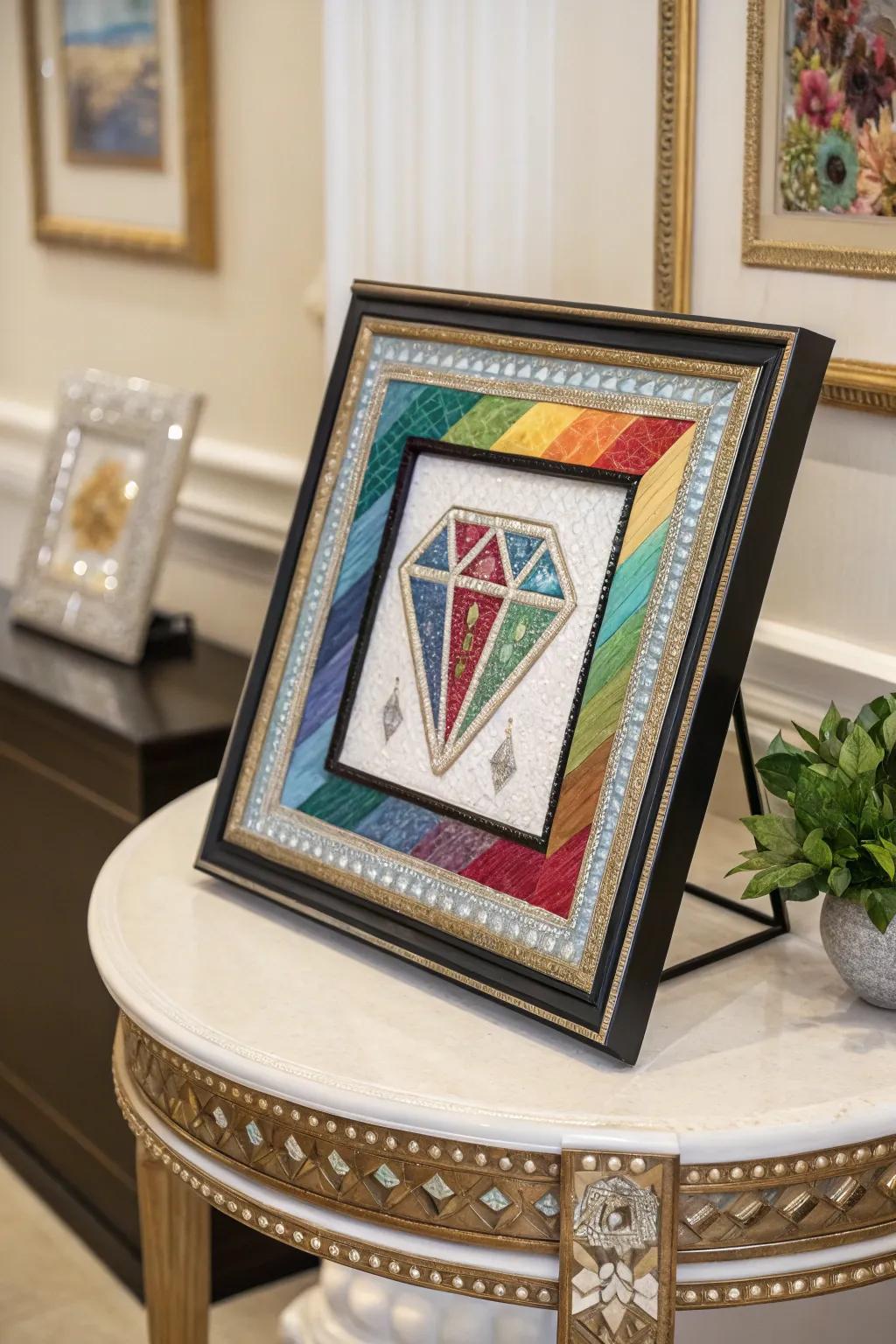 Layered matting for depth and contrast.