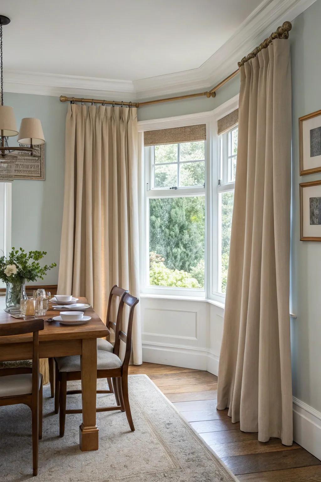 Muted shades matching diverse dining area themes.