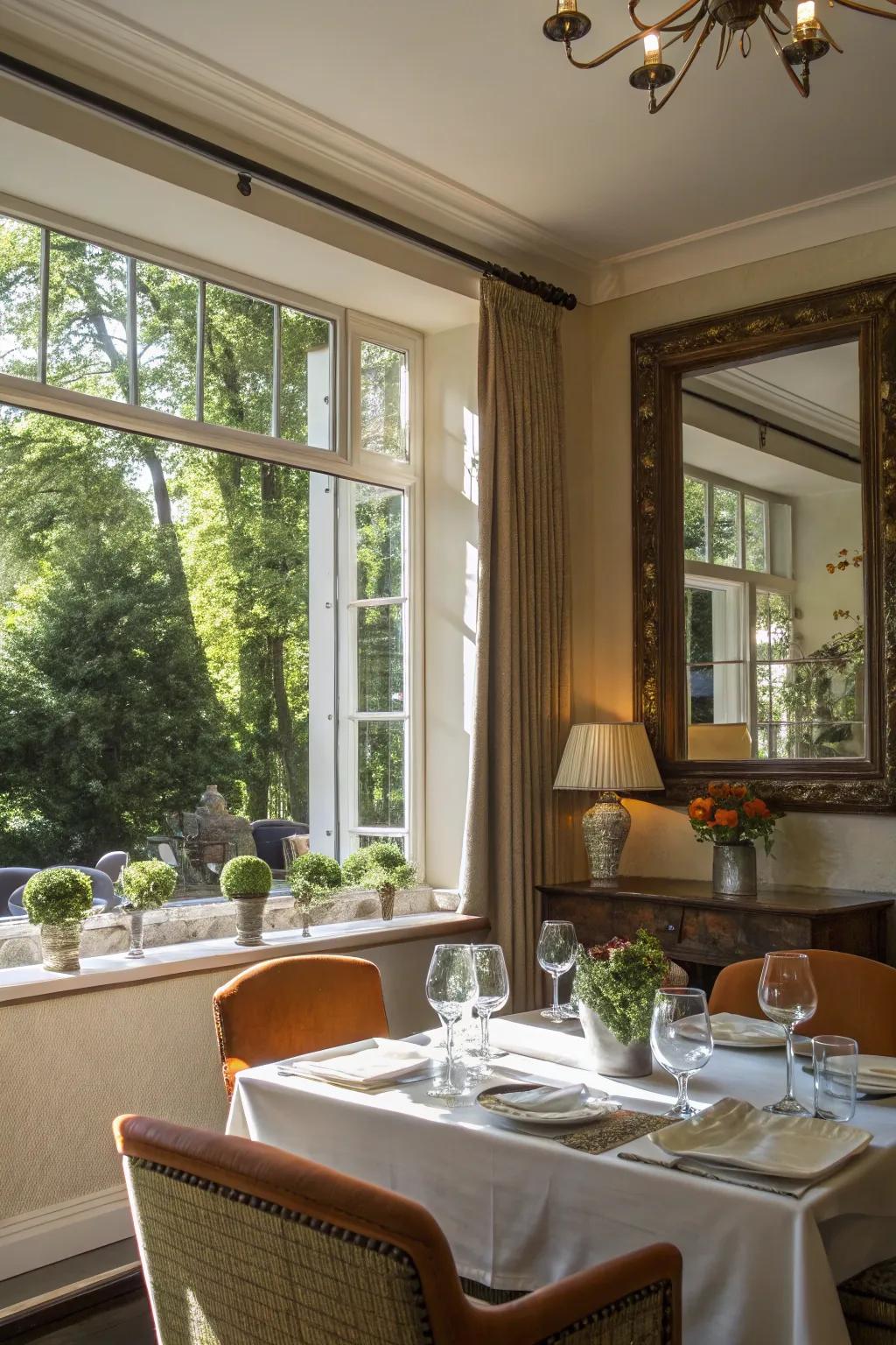 Maximize natural light by carefully positioning a mirror.