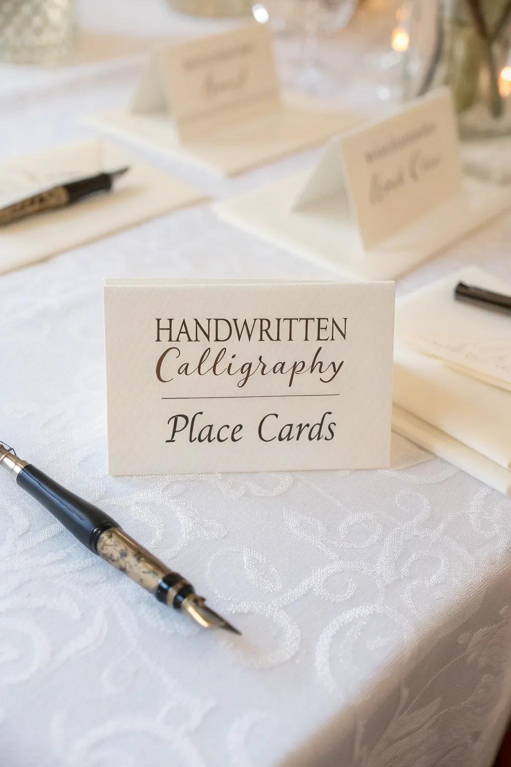 Make a statement with handwritten place cards.