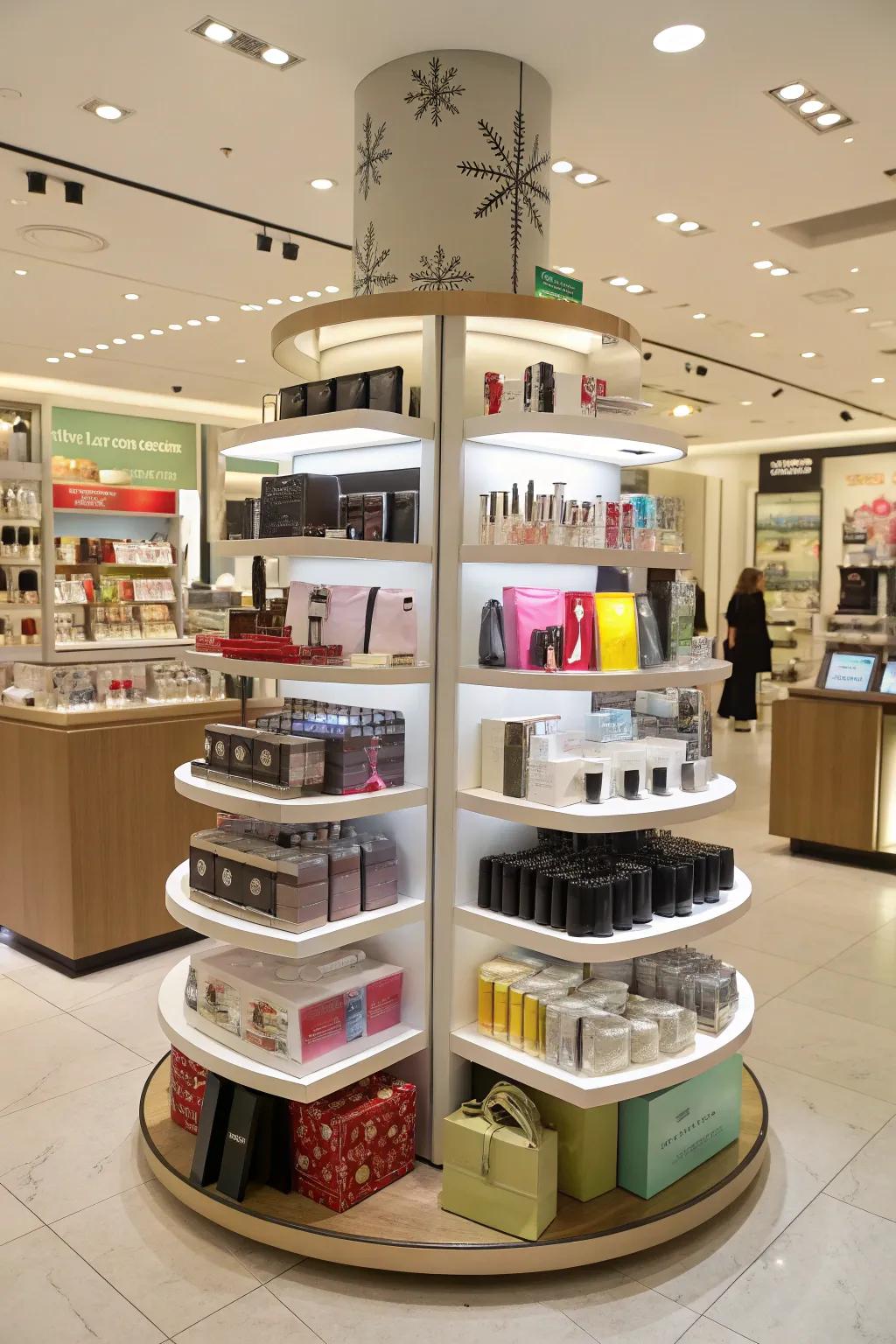 Tiered exhibits present a dynamic avenue to showcase merchandise.