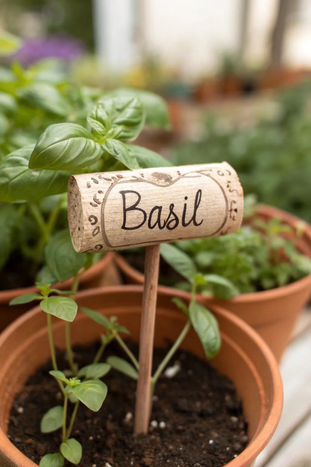 Bring charm to your garden with these DIY wine stopper plant badges, the perfect mix of easy and creative.